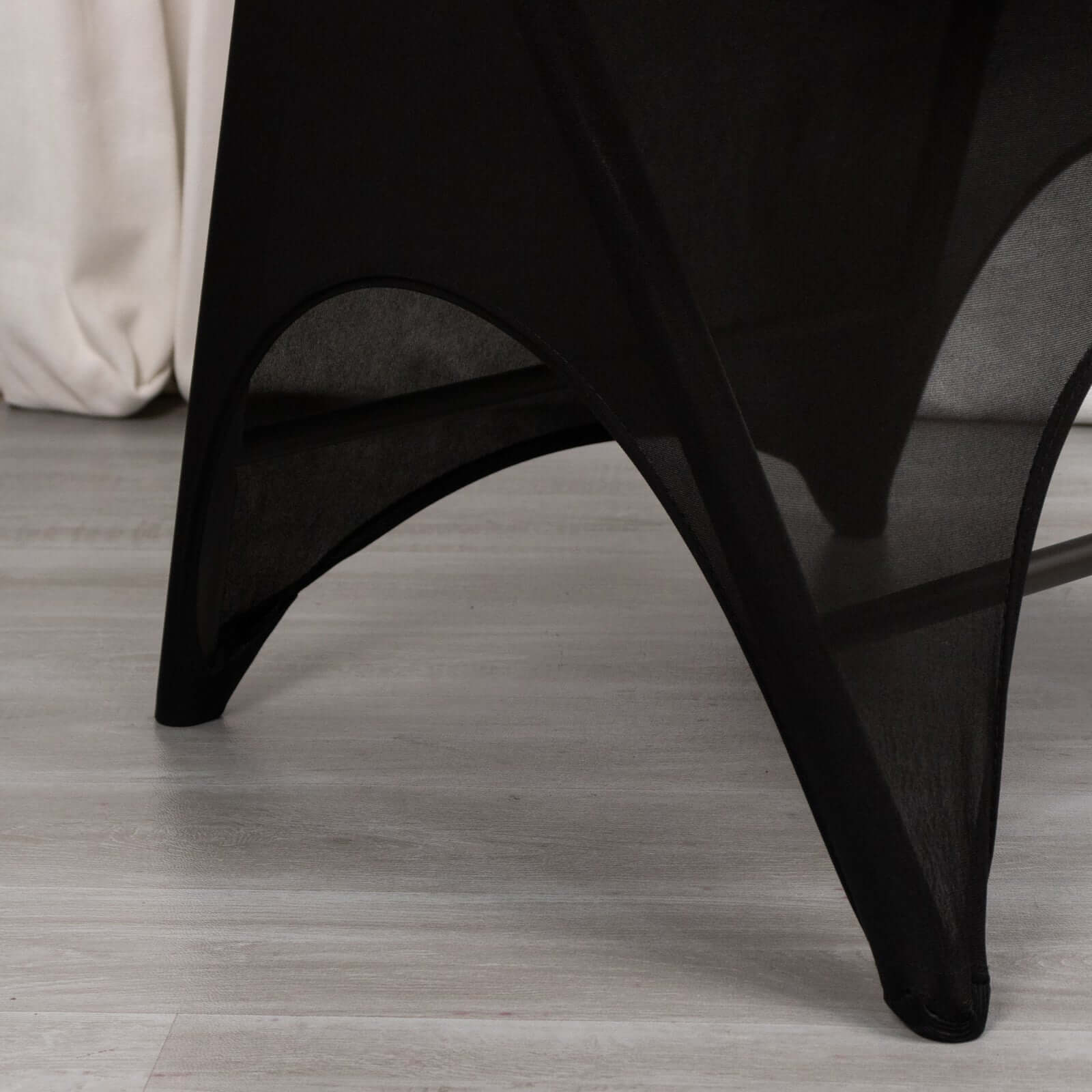 Black Premium Stretch Spandex Slipcover for Folding Chairs - 3-Way Open Arch, 160GSM with Reinforced Foot Pockets