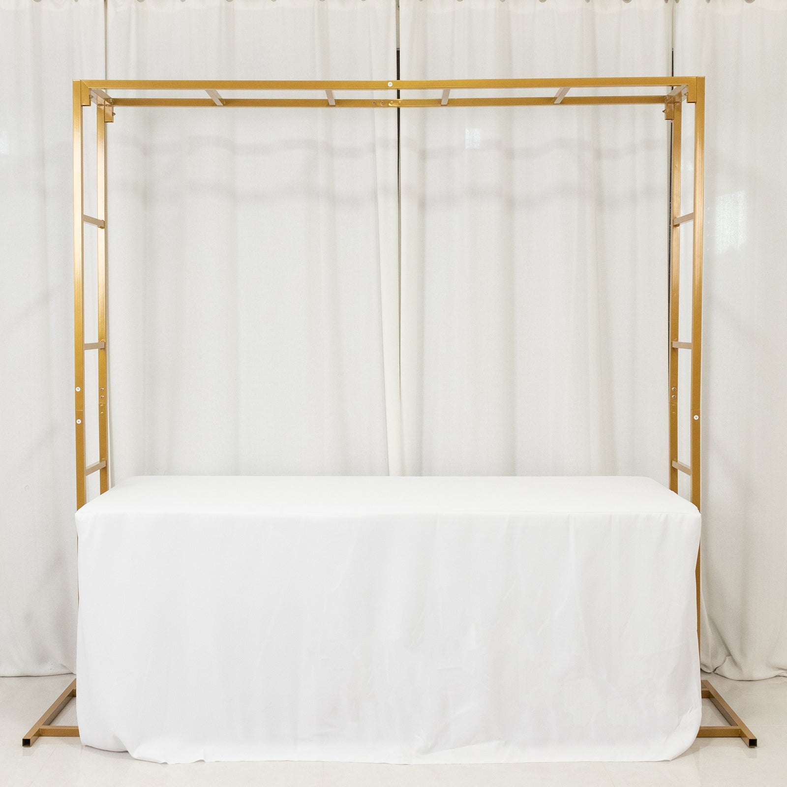 Exclusive 6ft x 6ft Gold Freestanding Square Arbor Backdrop Stand for Table - Ideal for Decor