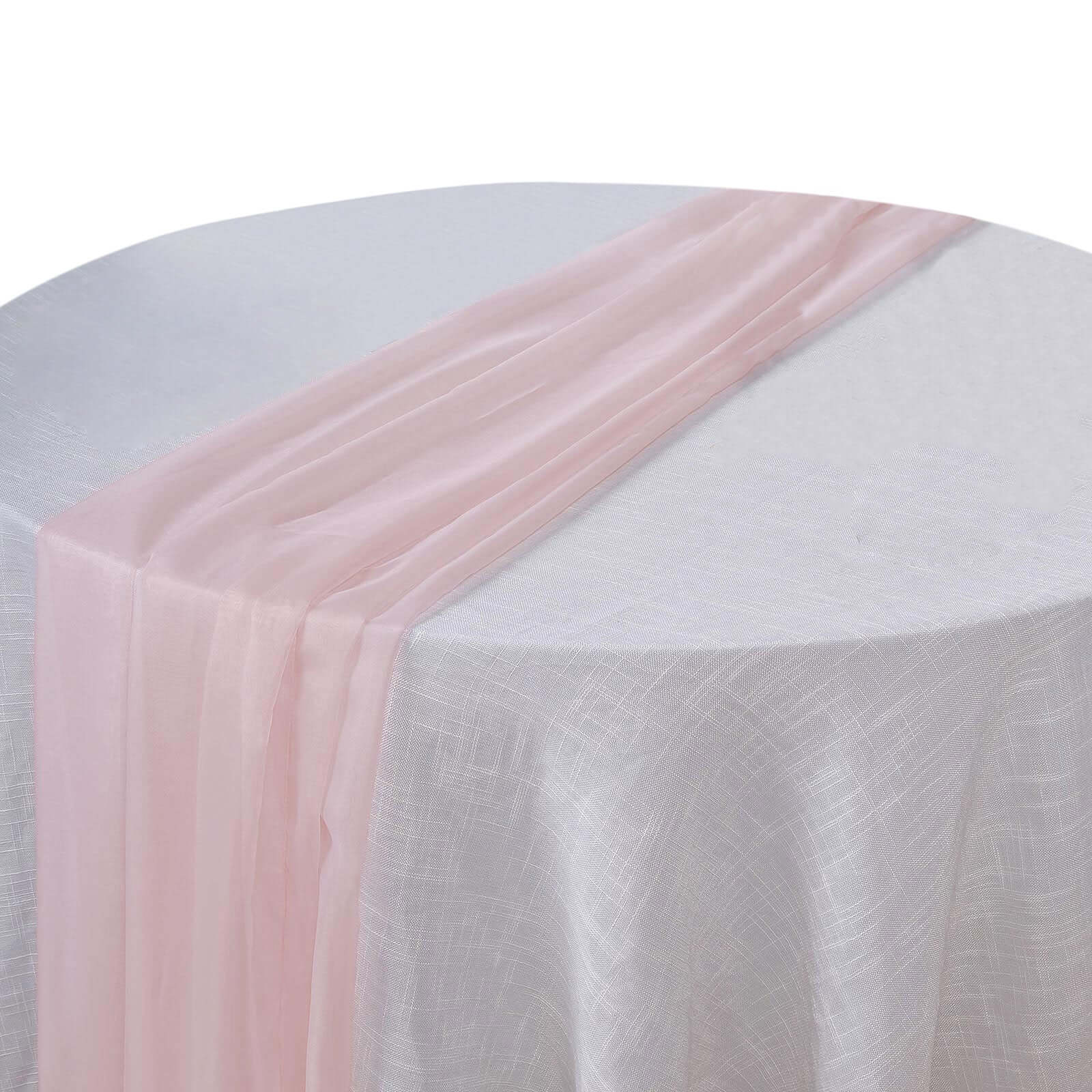 Elegant Blush Premium Chiffon 6ft Lightweight Flowy Table Runner for Decor