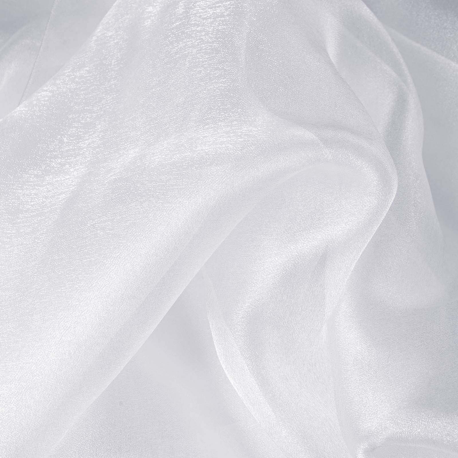 12-Foot Wide, 10-Yard Long White Sheer Chiffon Fabric Bolt for DIY Drapery