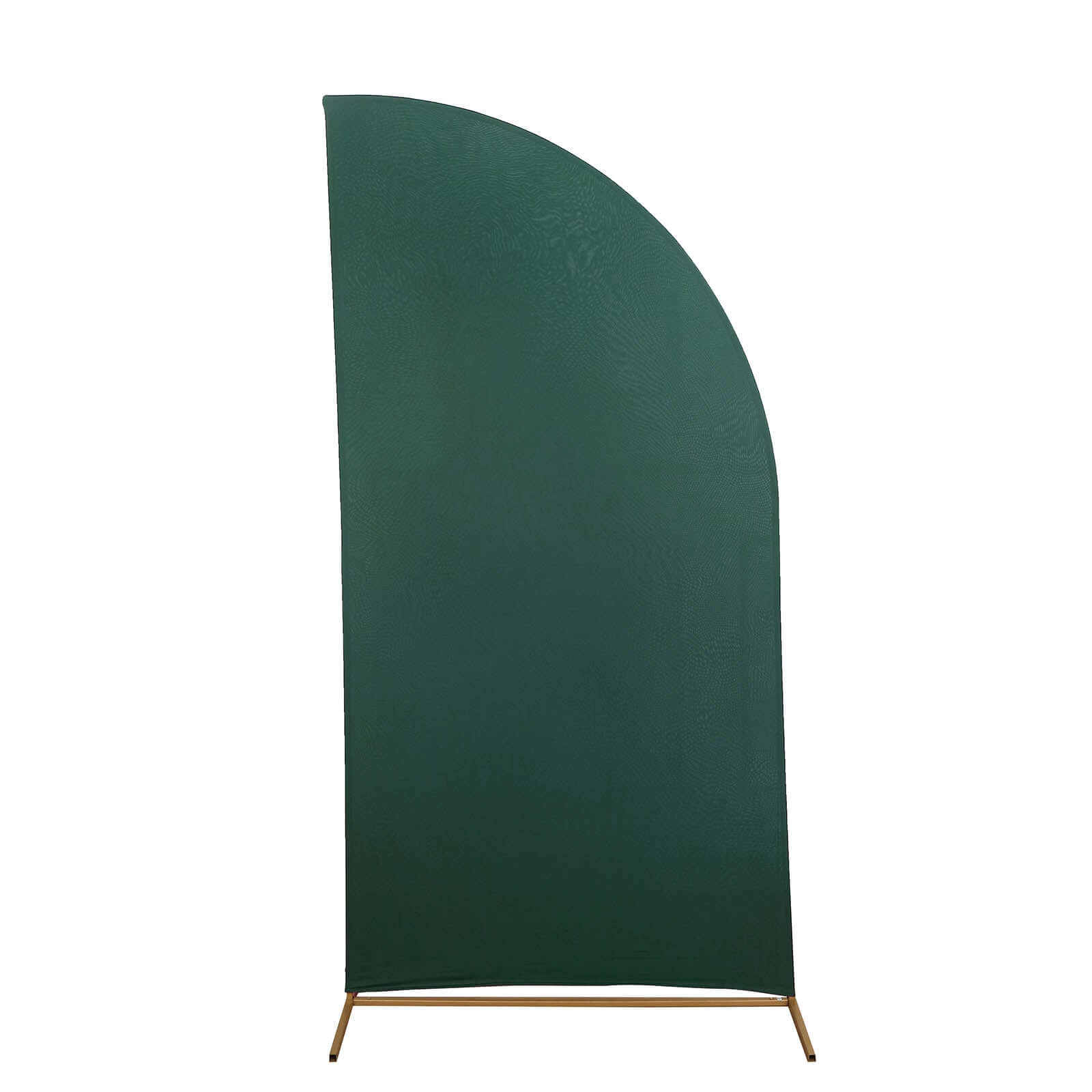 7ft Custom-Fitted Matte Hunter Emerald Green Spandex Half Moon Chiara Wedding Arch Backdrop Cover