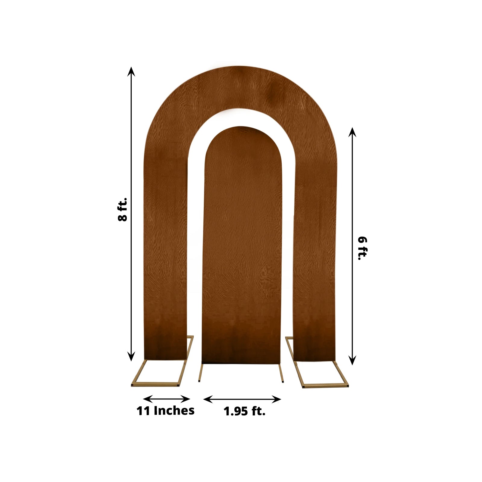 Exclusive Set of 2 Brown Spandex Fitted Covers for 6ft and 8ft Round Top & Double Arch Wedding Backdrop Stands