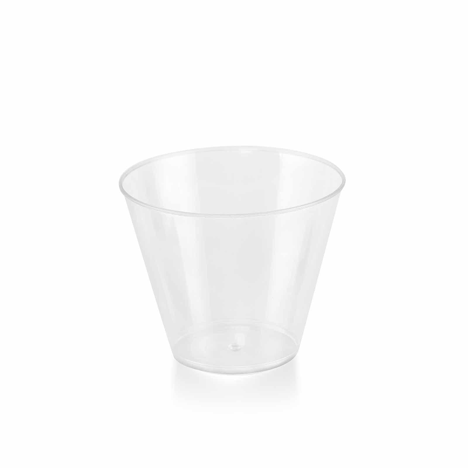 25-Piece Set of 9oz Clear Hard Plastic Disposable Party Tumblers