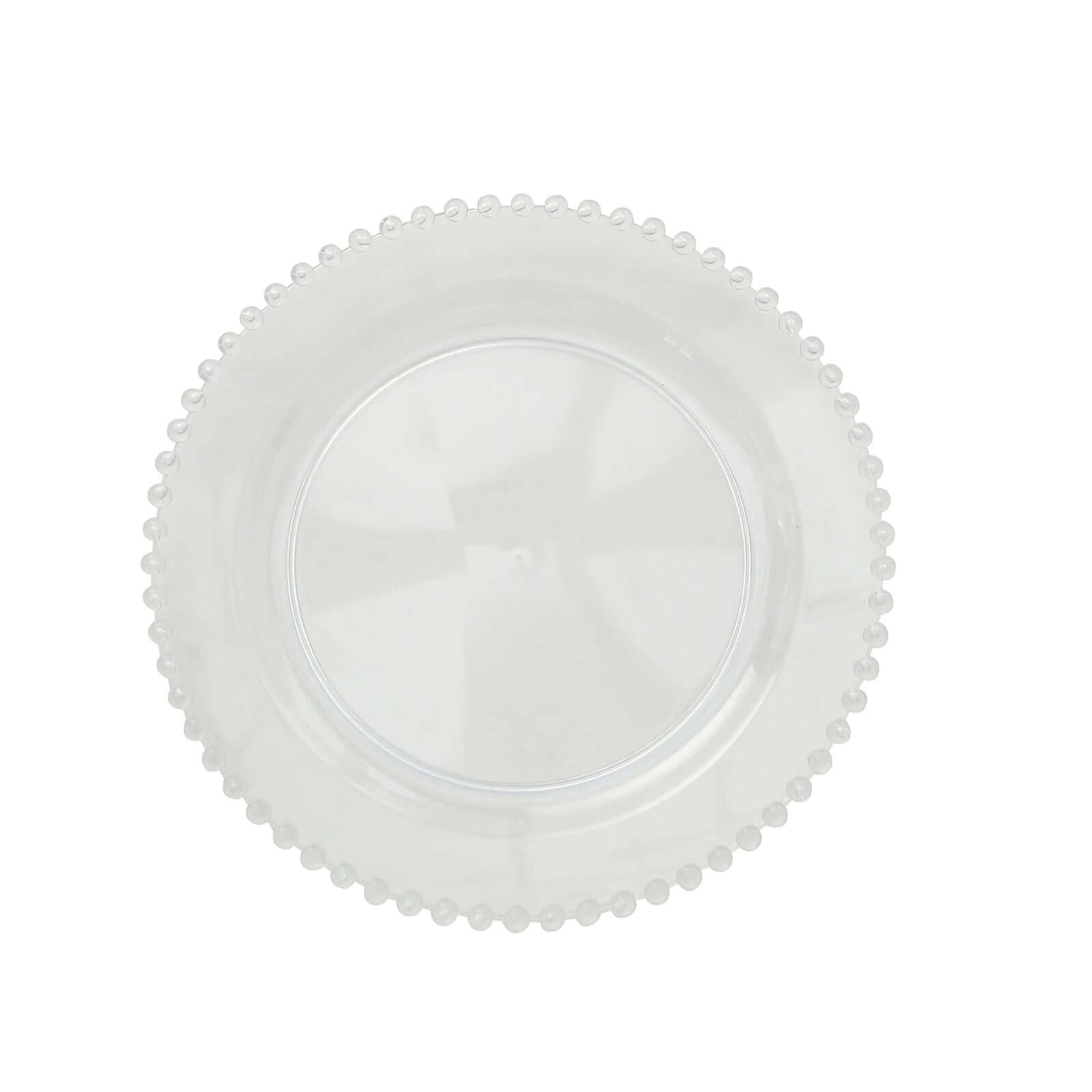 Get 10-Pack of Clear Round Plastic Dessert Plates with Beaded Rim for Parties and Events