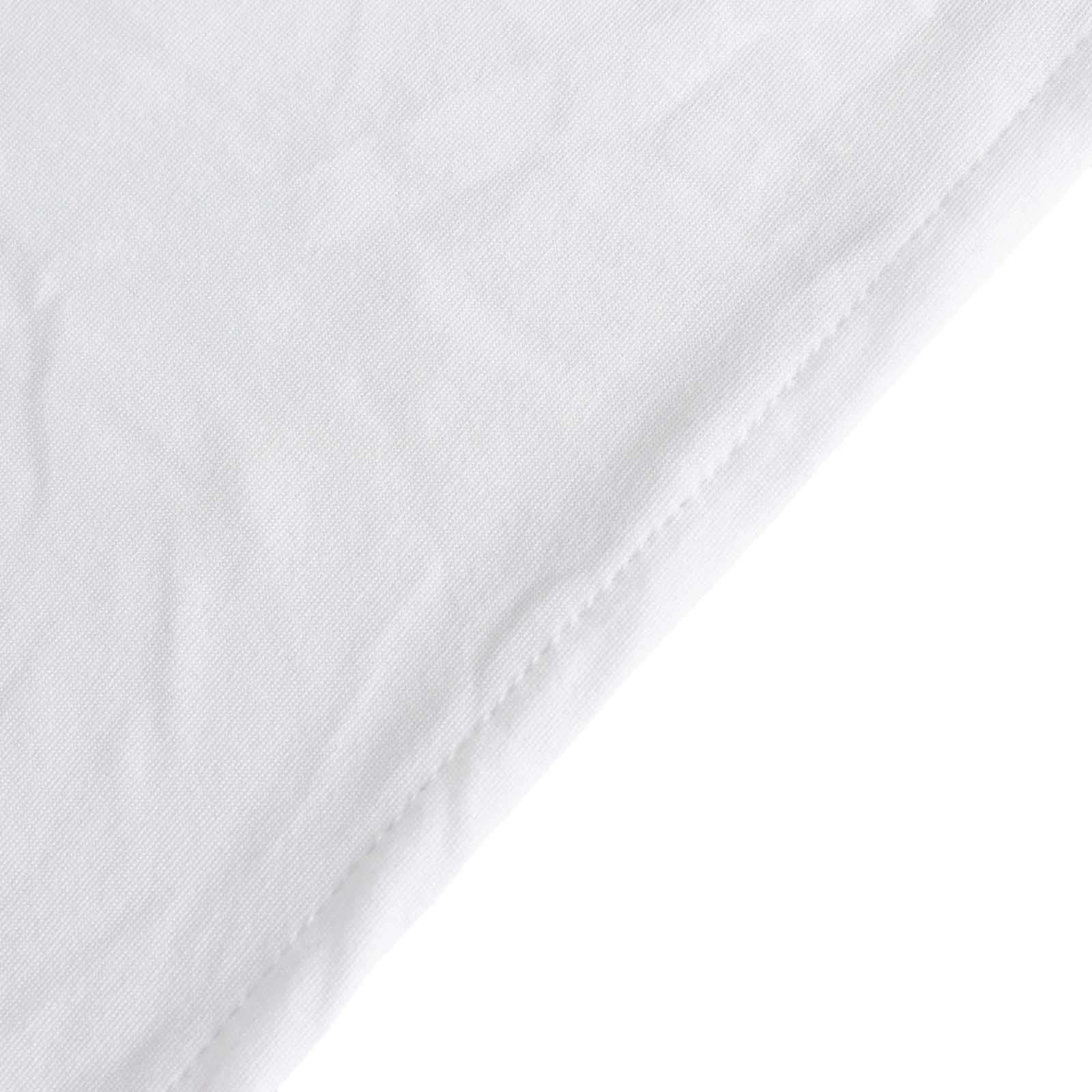 Durable White 6ft Round Stretch Spandex Tablecloth for Events and Presentations