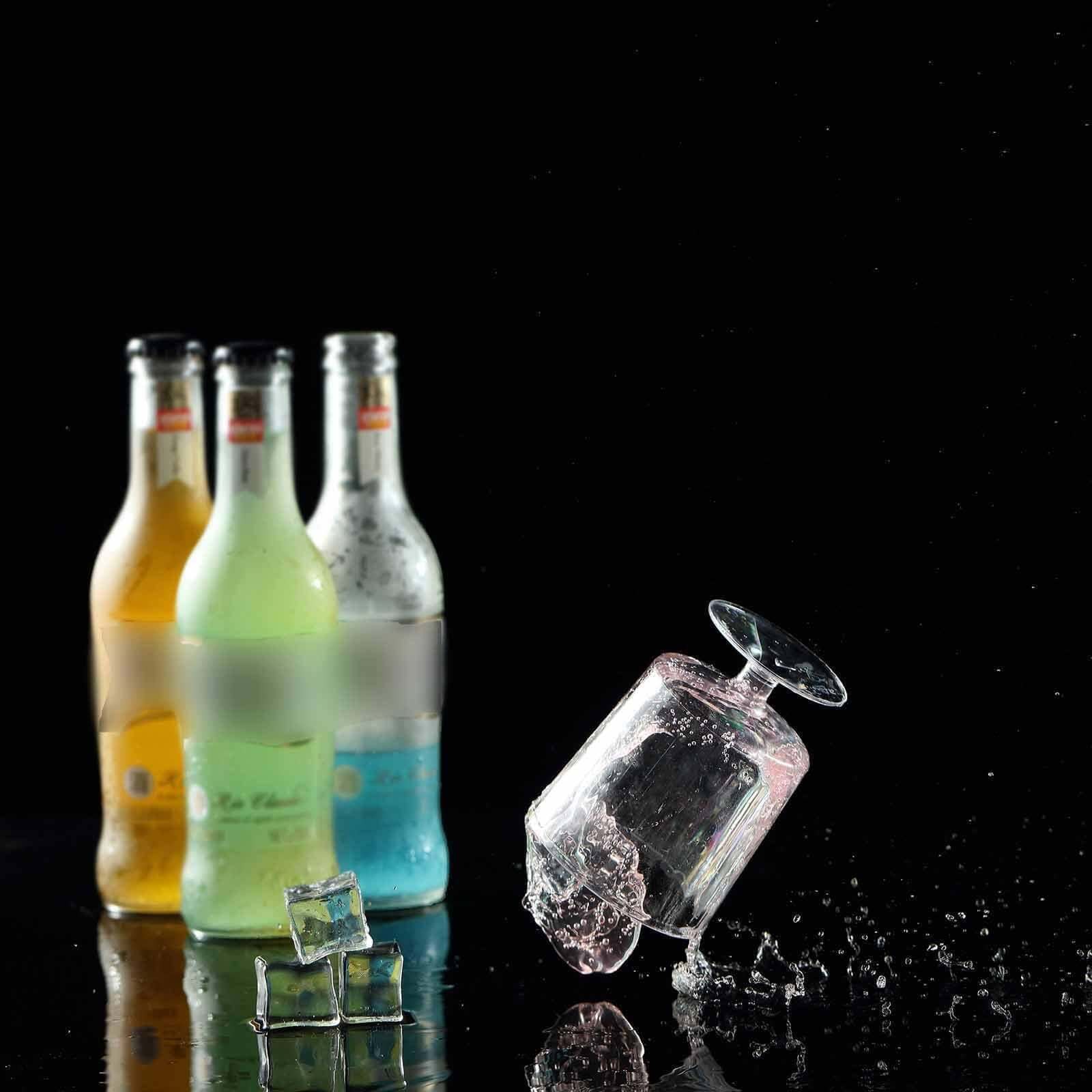 12-Piece Set of Clear Short Stem Plastic Wine Glasses - 8oz Durable Disposable Drinkware