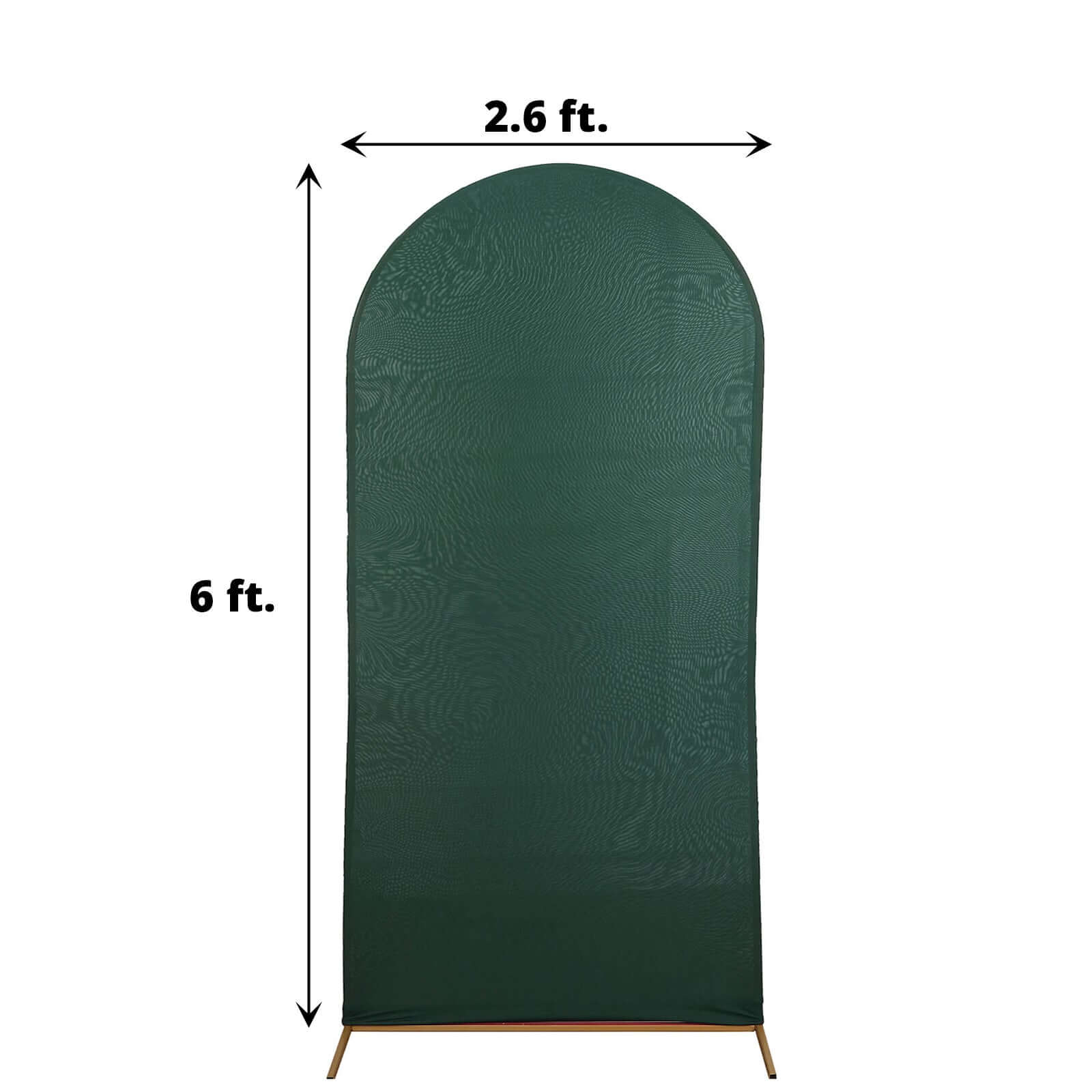 6ft Double - sided Matte Hunter Emerald Green Spandex Fitted Cover for Round Top Wedding Arch