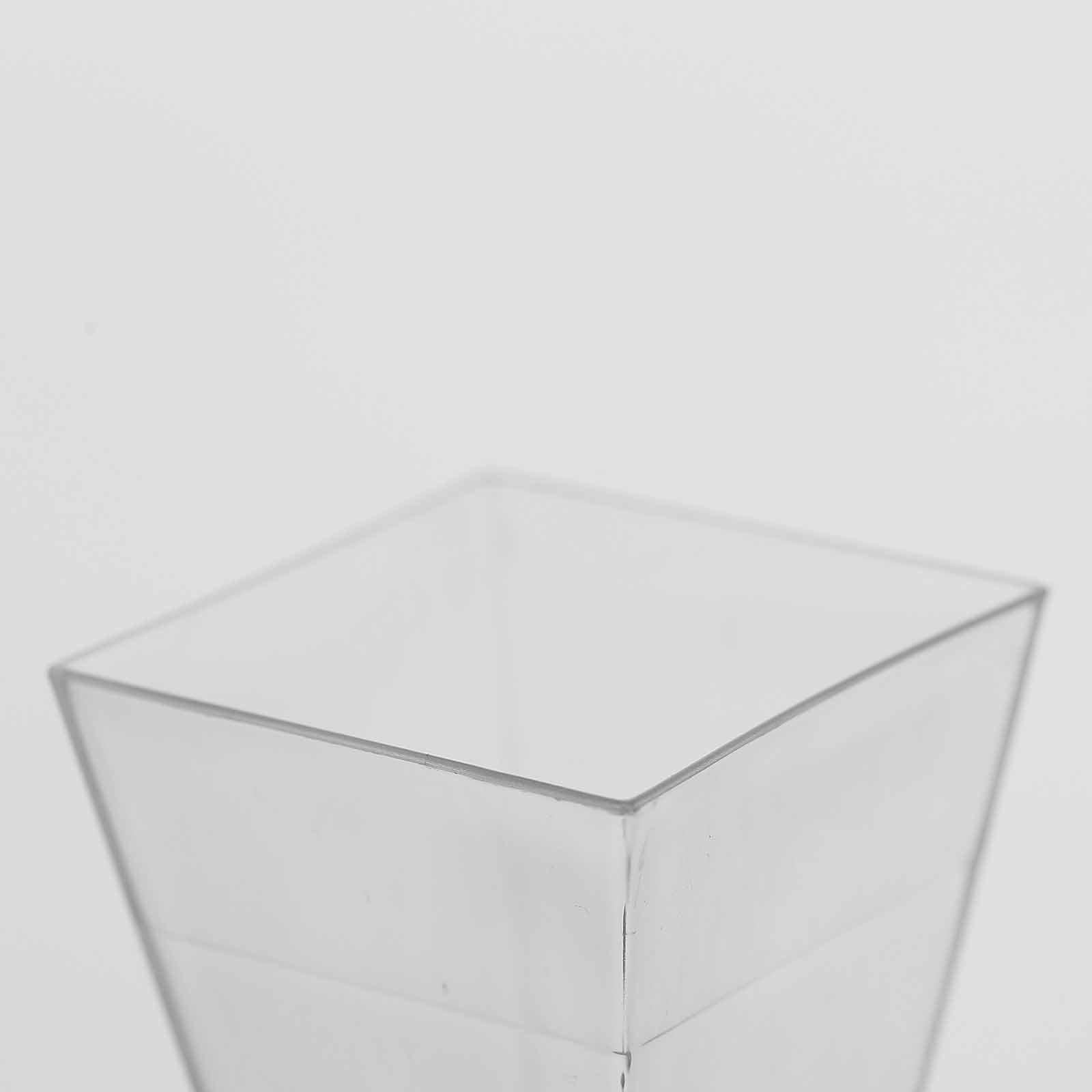 24-Piece Set of Clear Plastic Square Shot Glasses - 2oz Durable Disposable Drinks Glasses