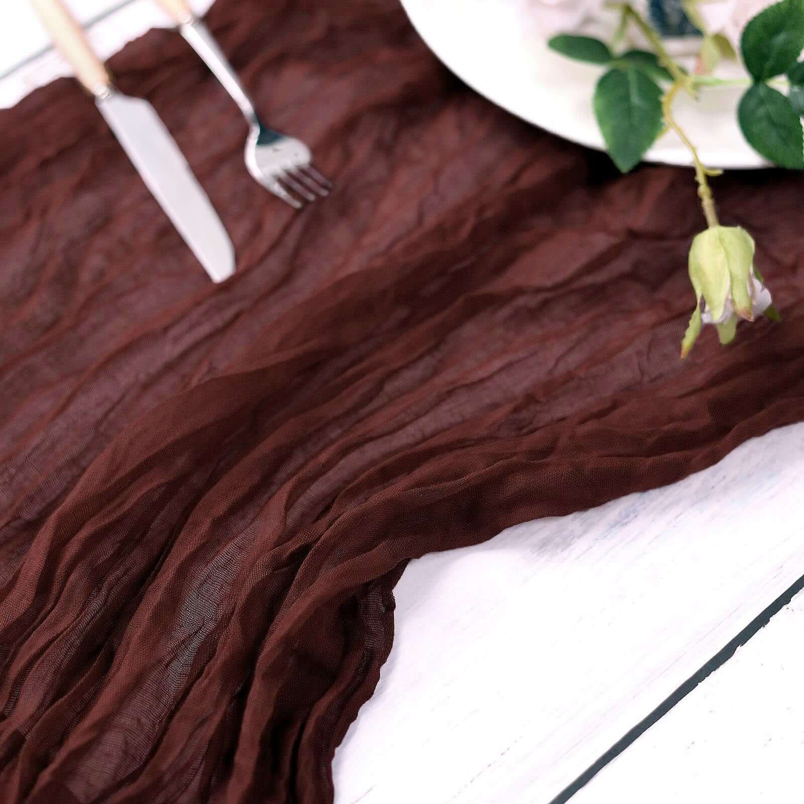 Hot Sale! 10ft Burgundy Gauze Cheesecloth Table Runner - Rustic Boho Style