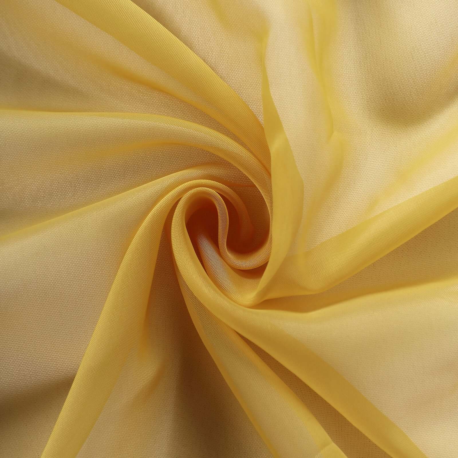 5-Pack Mustard Yellow Premium Chiffon Chair Sashes - Soft, Lightweight Designer Bows (22x78)