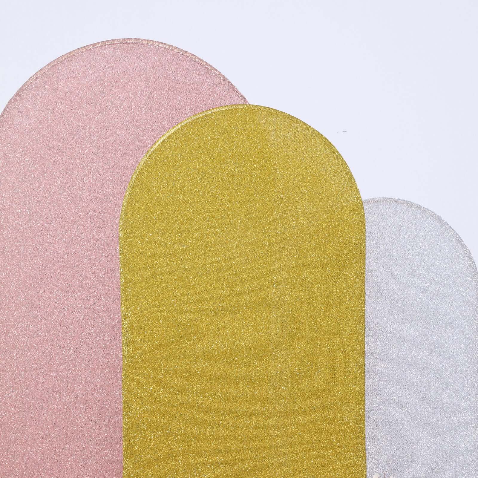 6ft Gold Shimmer Tinsel Spandex Cover for Round Top Wedding Arch - Ideal Choice!