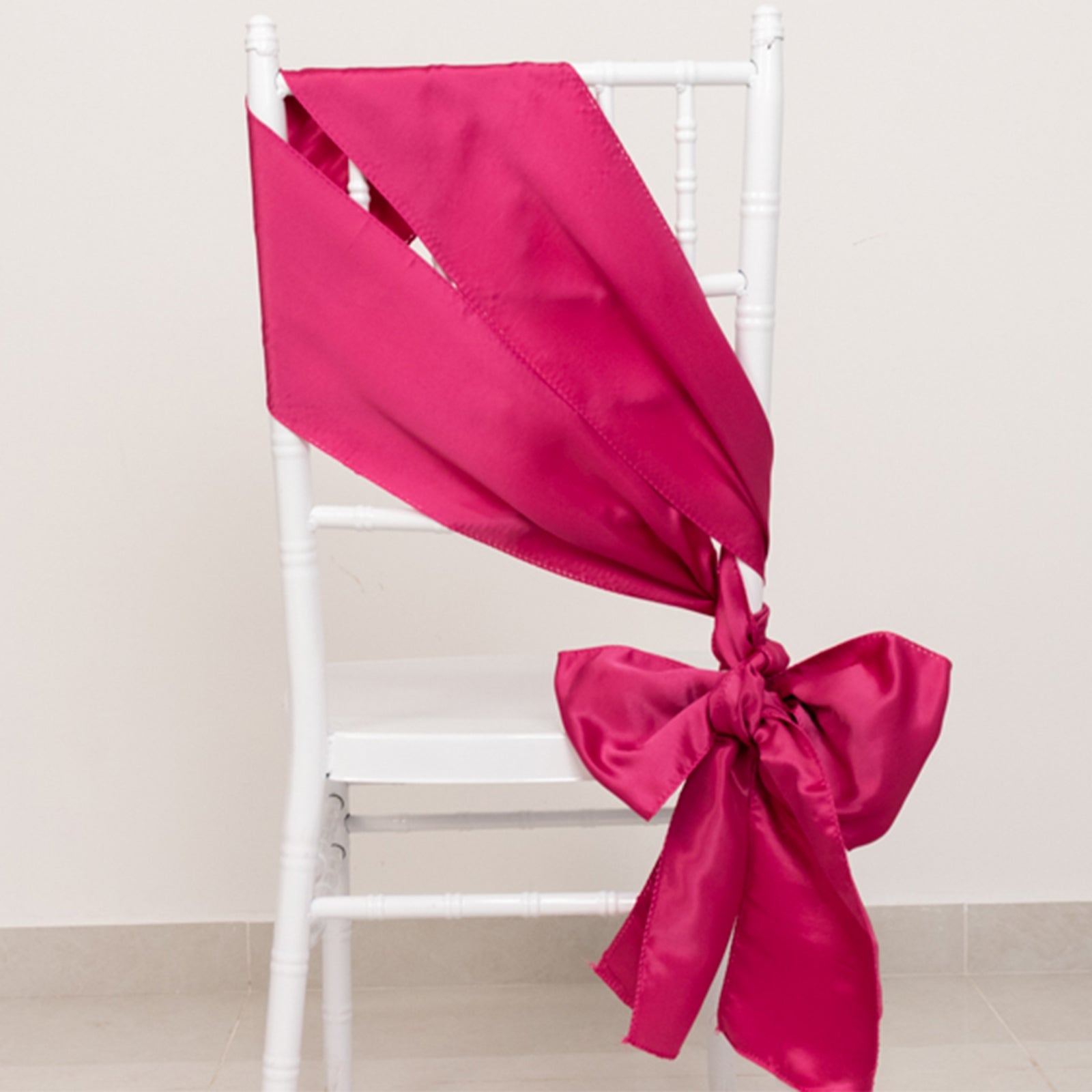 5-Pack Fuchsia Lamour Satin 6x106 Chair Sashes - Stylish & Reusable Decor