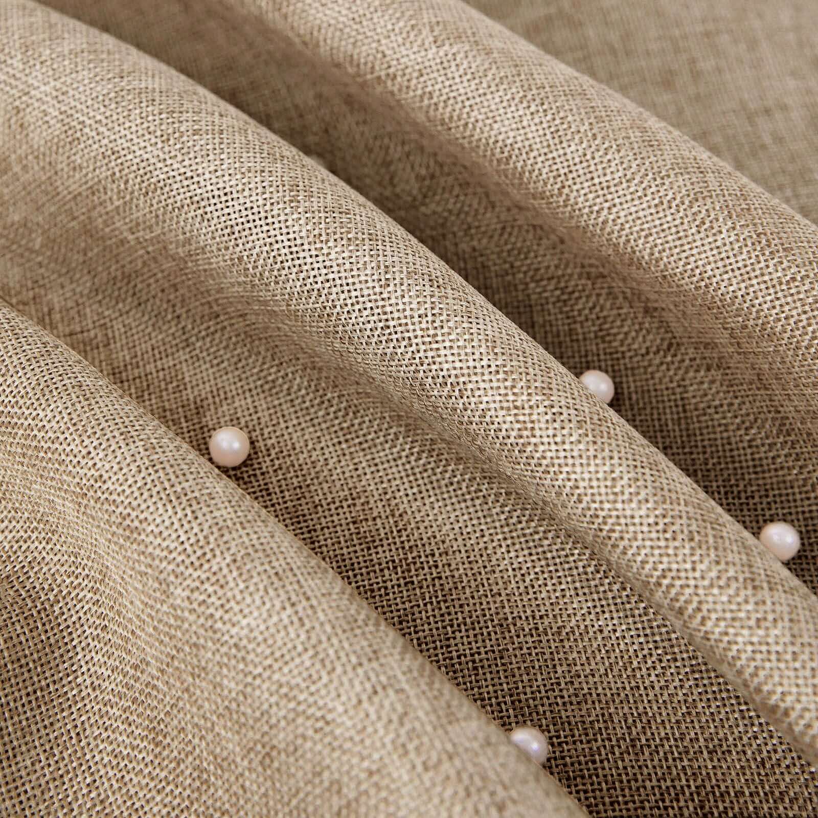 54-Inch Wide, 10-Yard Natural Faux Burlap Fabric Roll for DIY Crafts