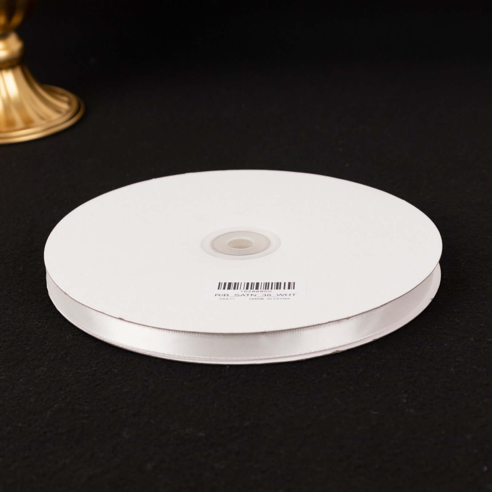 Hot Sale! 100-Yard 3/8-Inch White Single-Face Decorative Satin Ribbon for Various Occasions