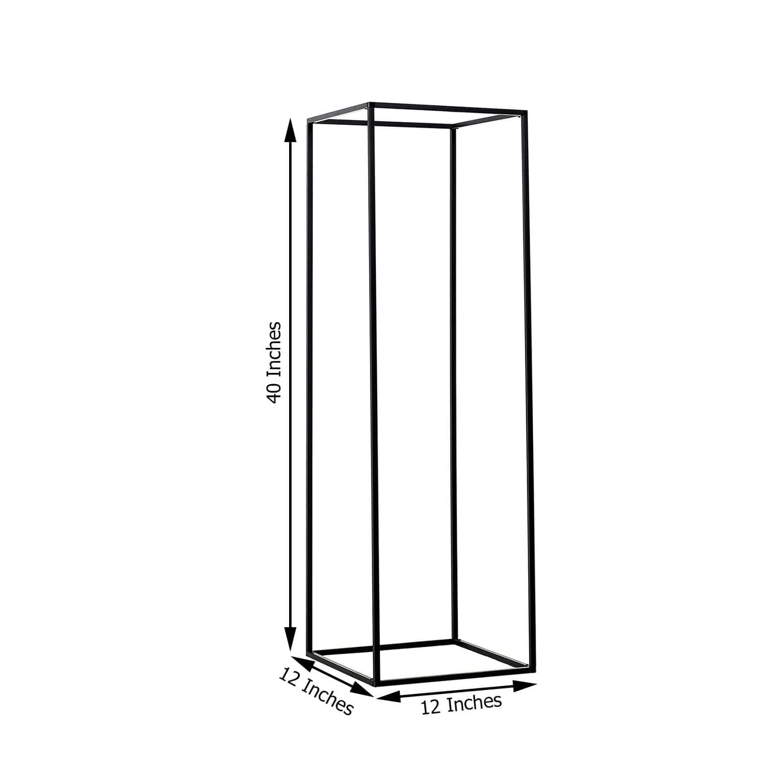 2-Pack Matte Black Metal Geometric Wedding Flower Stand - Ideal for Sophisticated Floral Arrangements