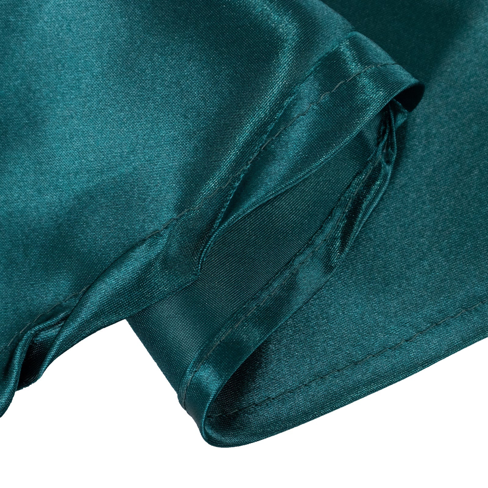 Stylish Seamless 132-Inch Round Satin Tablecloth in Peacock Teal