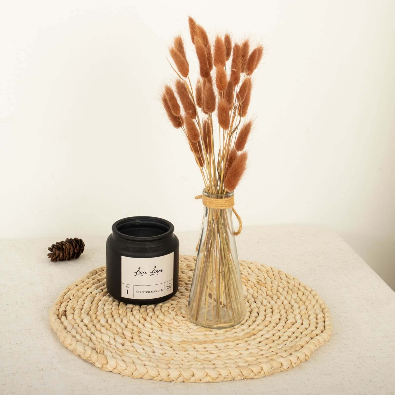 50-Pack Brown Dried Bunny Tail Grass - Rustic Ornamental Grass for Farmhouse Decor & Floral Events