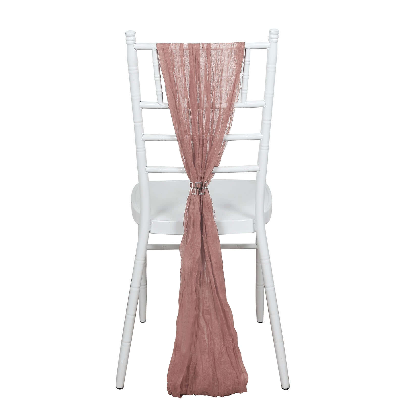 5-Pack Dusty Rose Cheesecloth Chair Sashes - Ideal for Weddings & Gatherings