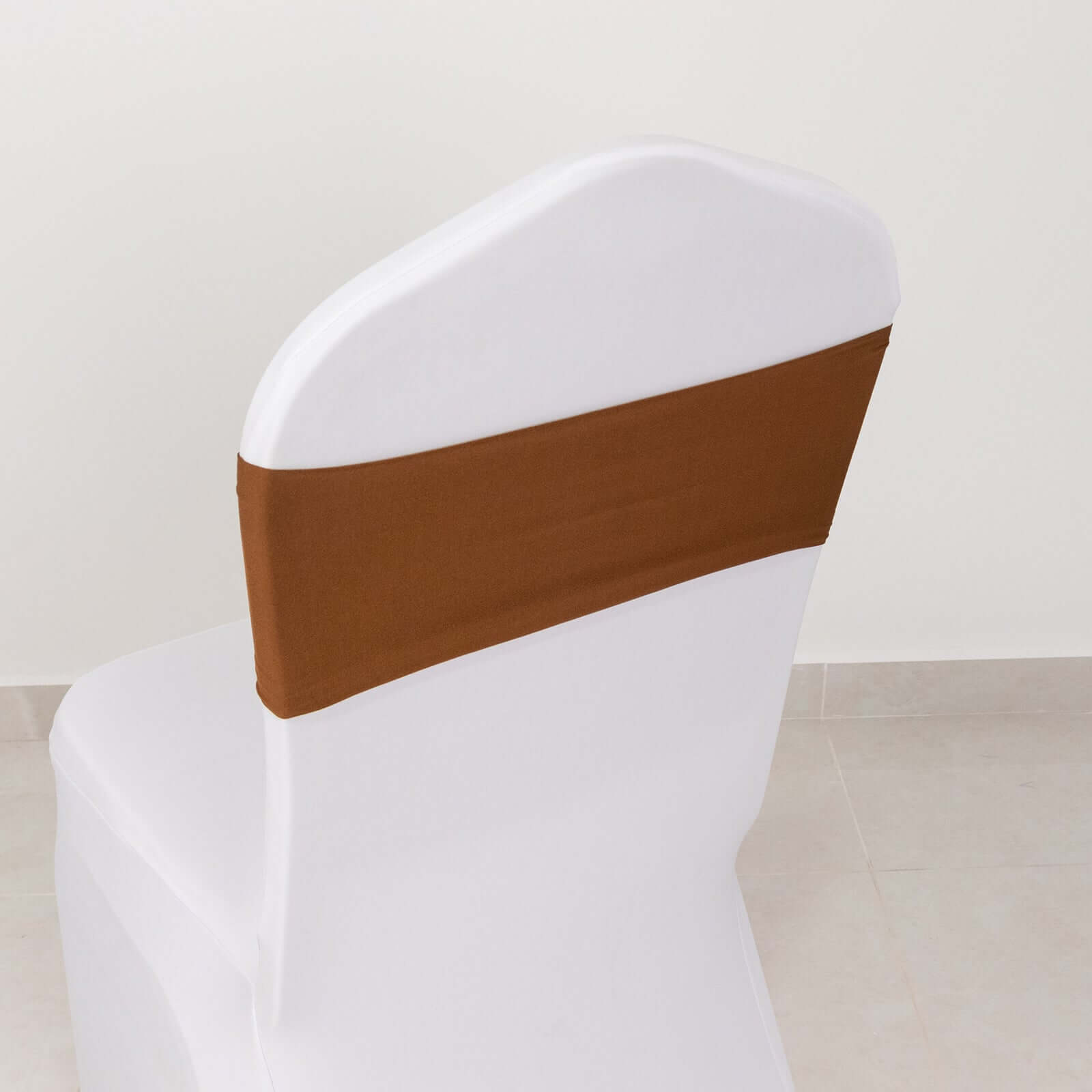 5-Piece Cinnamon Brown Stretch Spandex Heavy-Duty Chair Sashes, 5x12