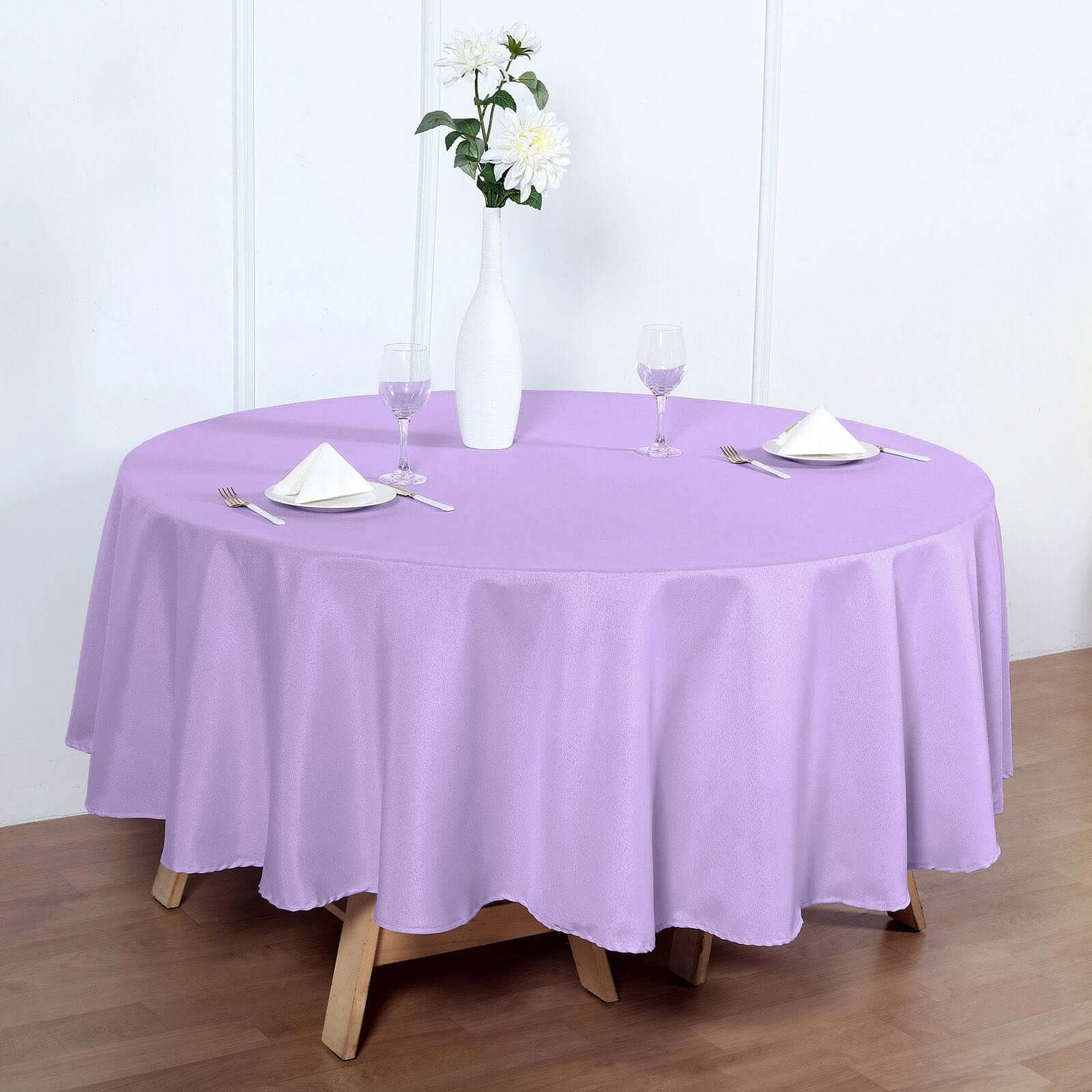 Hot Deal! 90-Inch Round Lavender Lilac Polyester Tablecloth - Stain & Wrinkle-Resistant