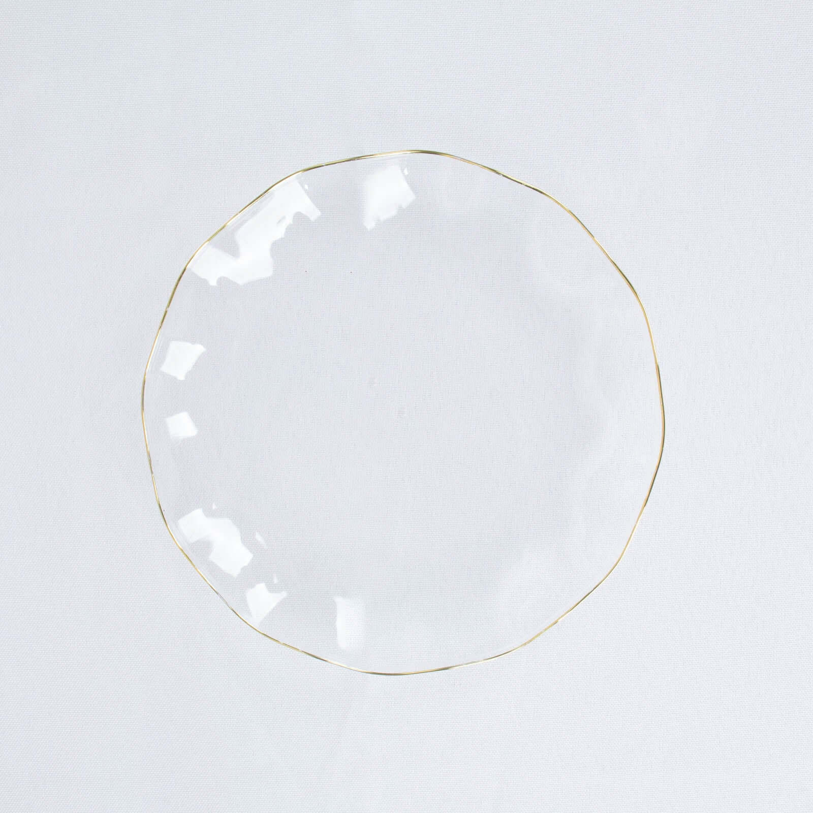 Hot Deal! 10-Pack Disposable Plastic Round 6-Inch Dessert Plates with Clear Ruffled Rim and Gold Edging