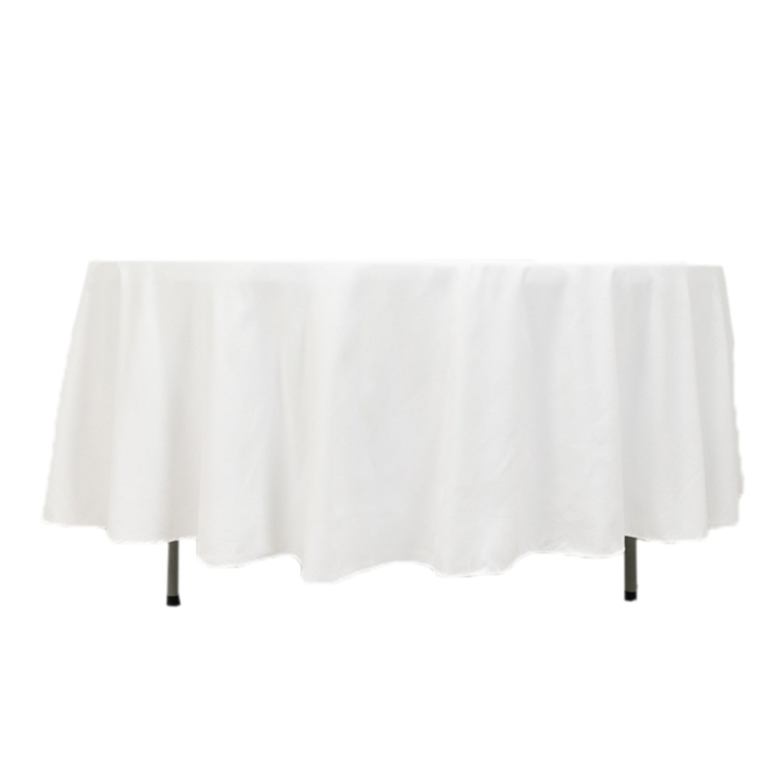 Wrinkle-Resistant White 108-Inch Cotton Blend Round Tablecloth for Various Table Settings