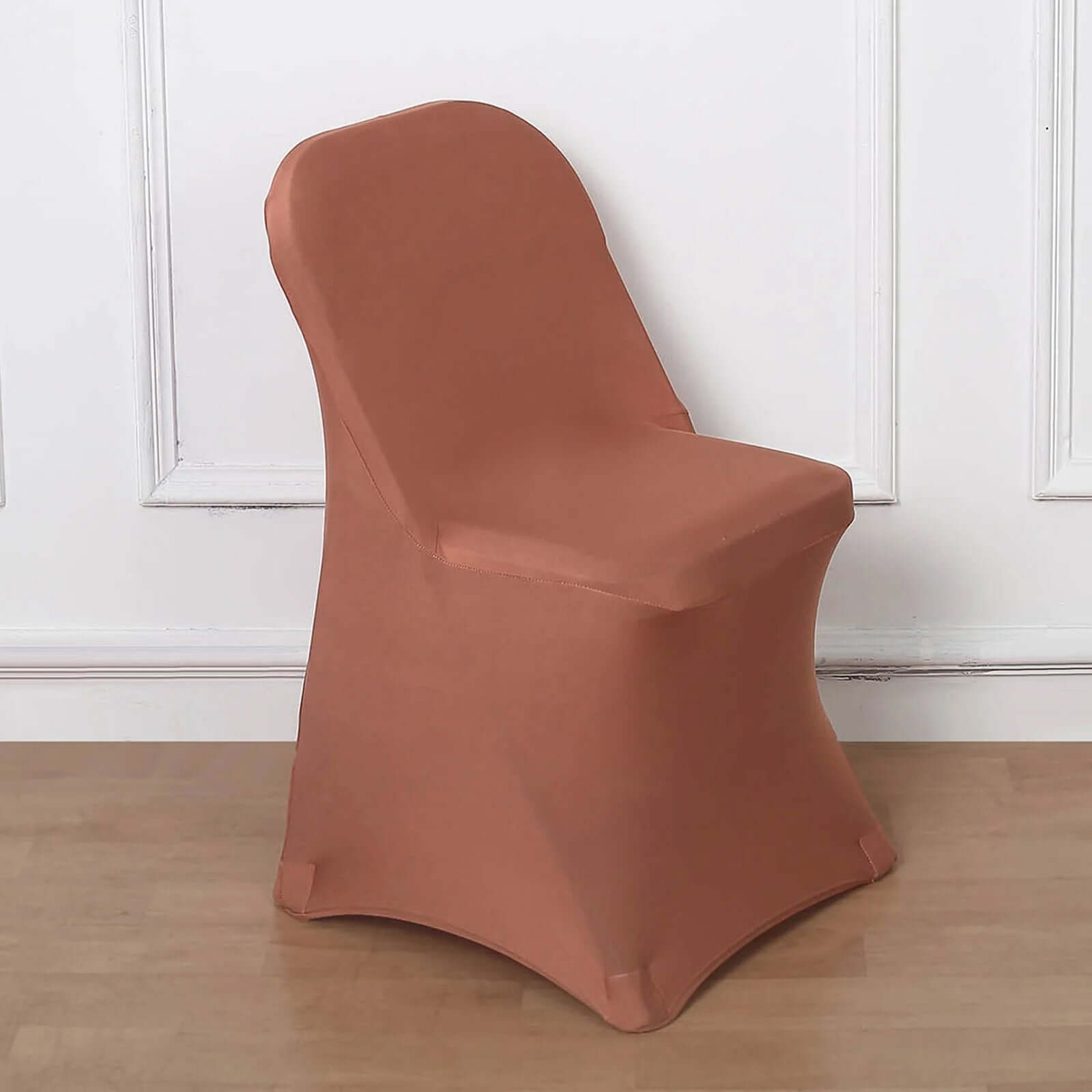 10-Pack Durable 160GSM Terracotta (Rust) Stretch Spandex Slipcovers for Folding Chairs