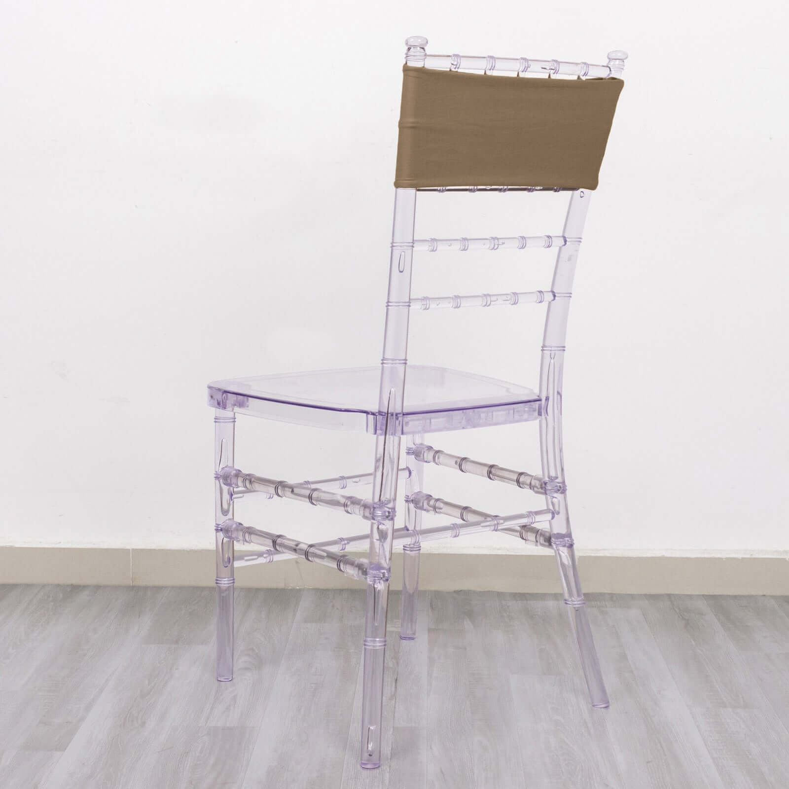 5-Pack Taupe Stretch Spandex Chair Sashes - Heavy Duty & Fitted