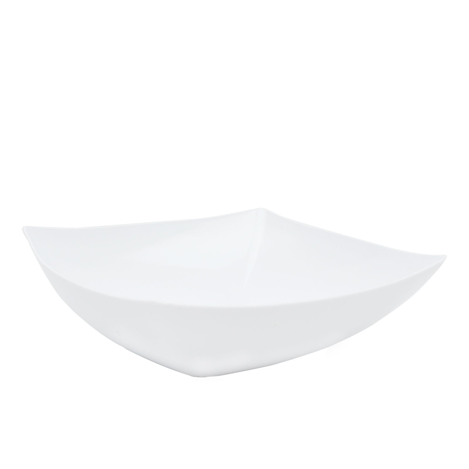 4-Pack White Square Lightweight Medium Disposable 32oz Plastic Serving Bowls for Events