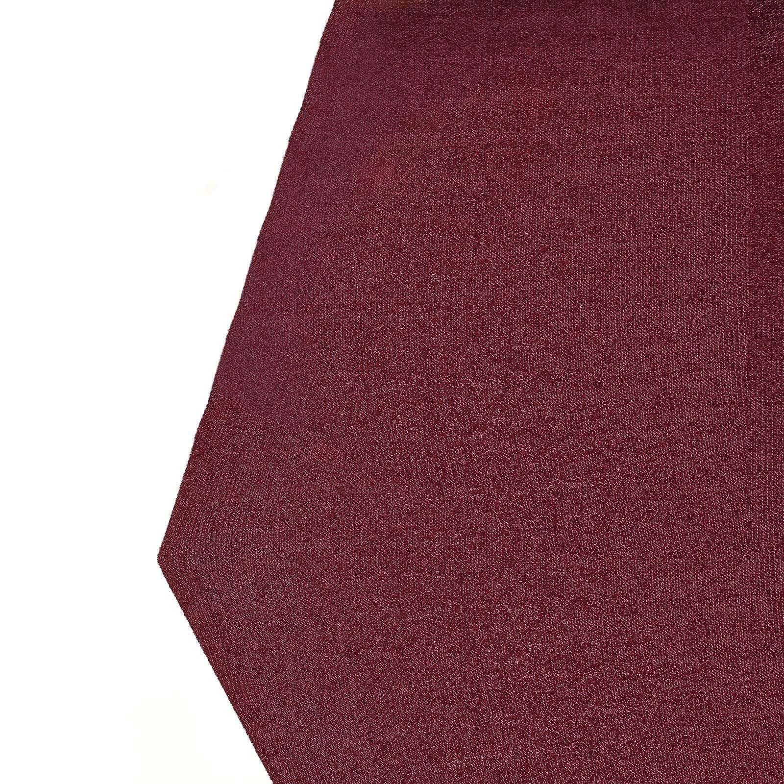 Get This 8ft x 7ft Burgundy Double - Sided Metallic Shimmer Tinsel Spandex Hexagon Wedding Arbor Cover Now!