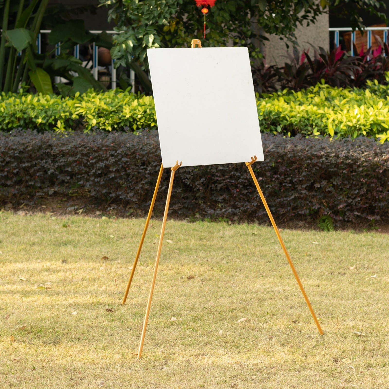 65" Heavy-Duty Gold Metal Easel Stand: Portable & Adjustable for Weddings, Posters & Art - Great Deal!
