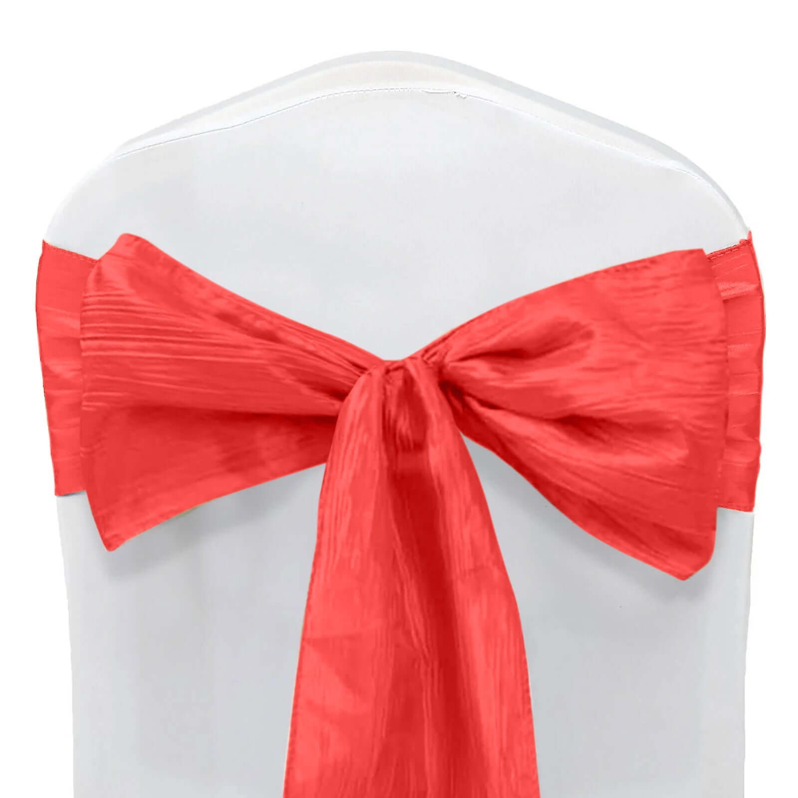 5-Pack Red Crinkle Taffeta Chair Sashes (6x106) - Ideal Decor for Weddings and Gatherings
