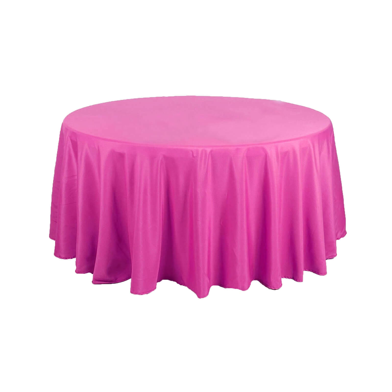 Wrinkle-Resistant Fuchsia Polyester 108-Inch Round Table Cover