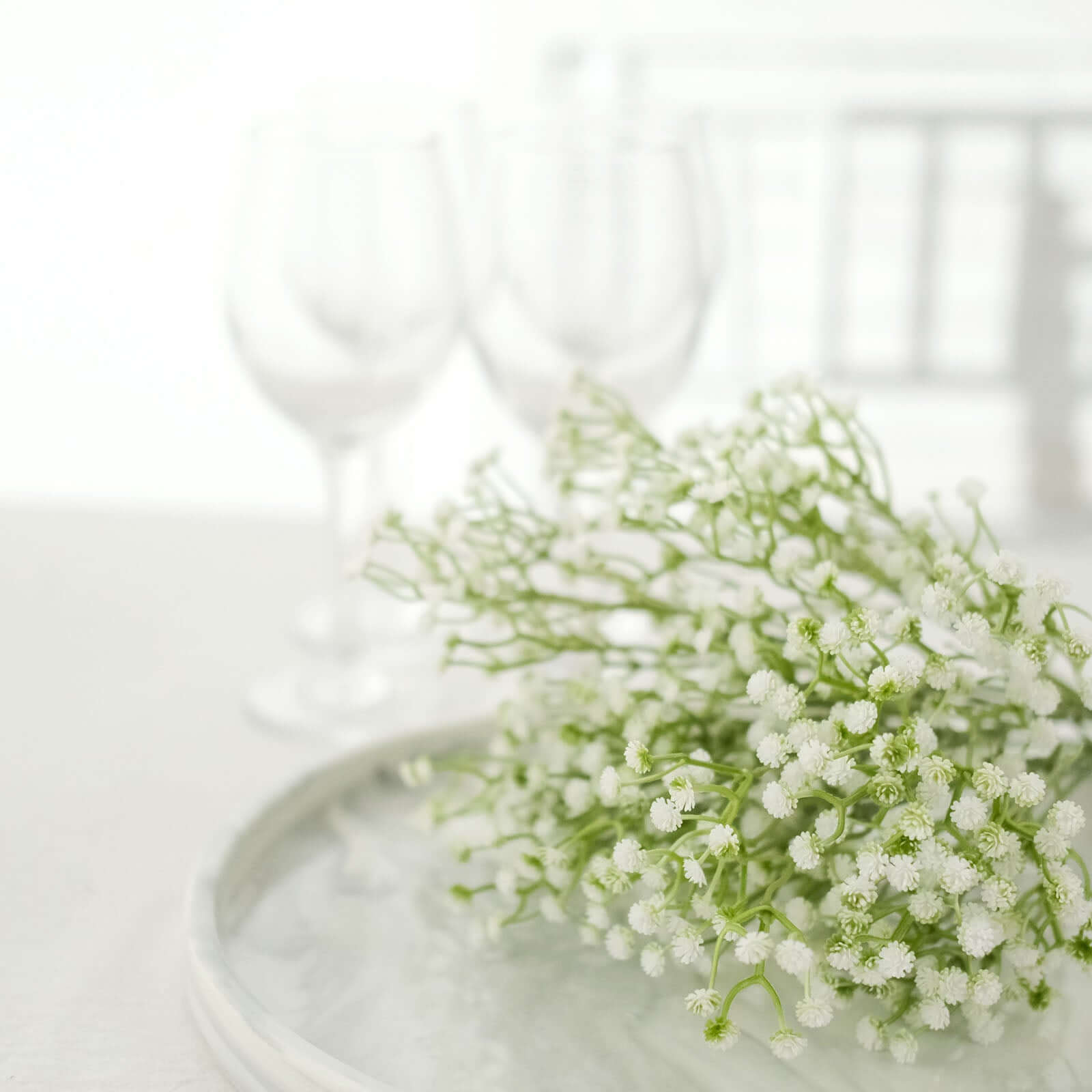 Hot Sale! 3 Pieces of 14-Inch Artificial White Baby’s Breath Gypsophila Flower Arrangements for Indoor Decor