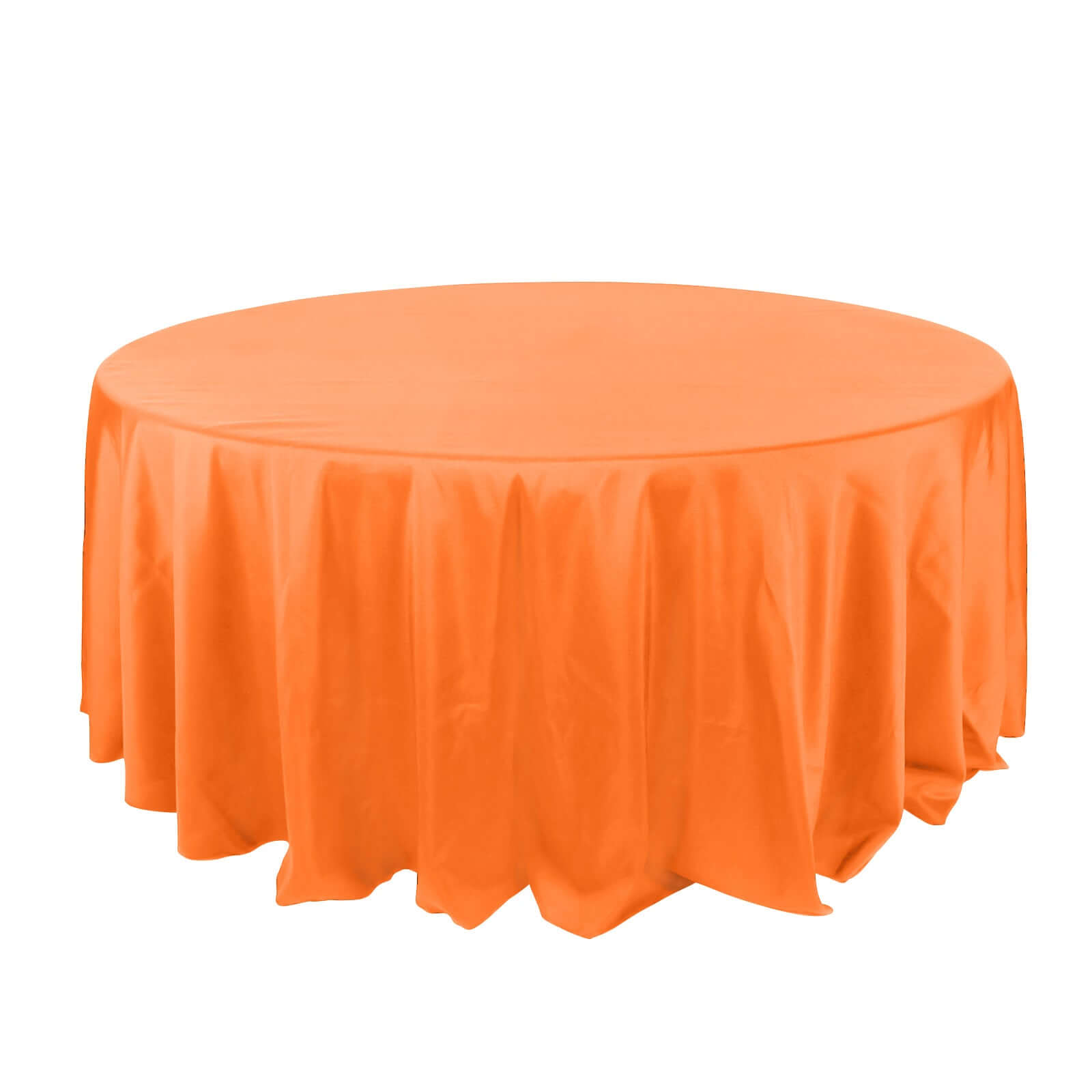 Hot Sale! 132-Inch Orange Seamless Polyester Round Tablecloth for Various Events