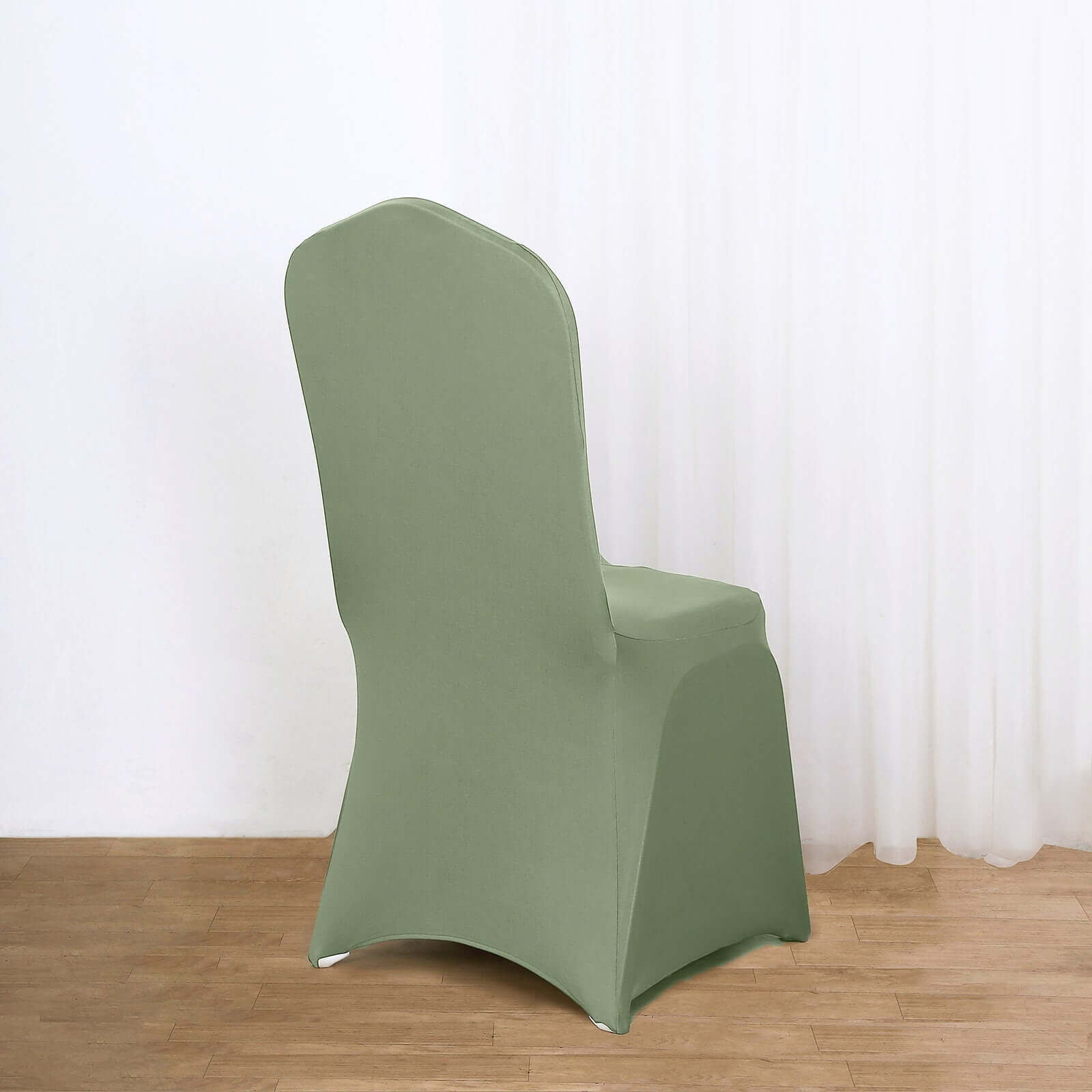 Stretch 160GSM Dusty Sage Green Spandex Slip-On Cover for Banquet Chairs