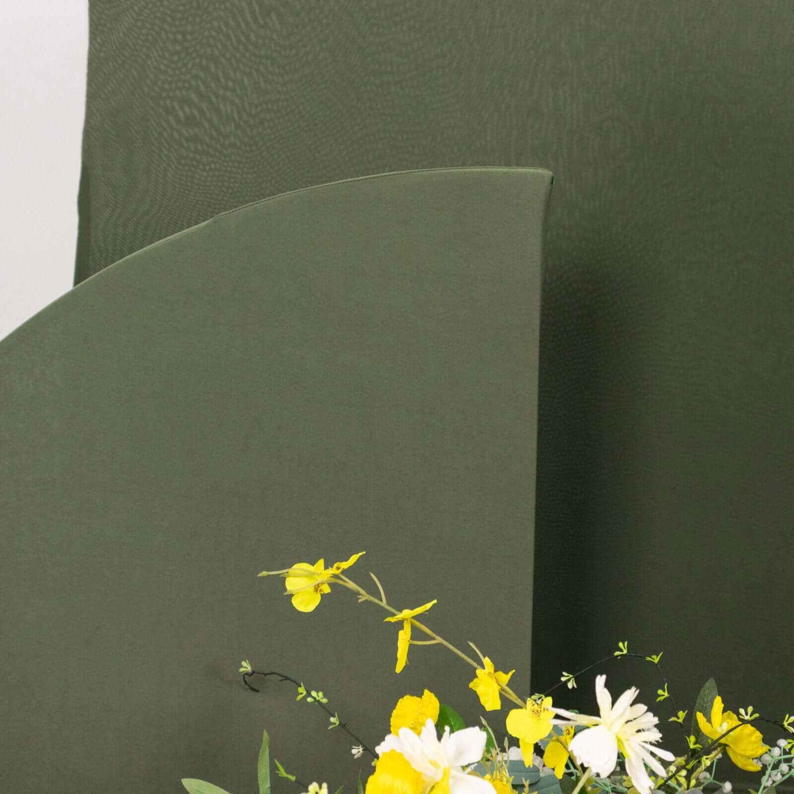 4-Piece Matte Dusty Sage Green Spandex Chiara Half Moon Wedding Arch Covers - 2.5ft, 5ft, 6ft, 7ft Sizes
