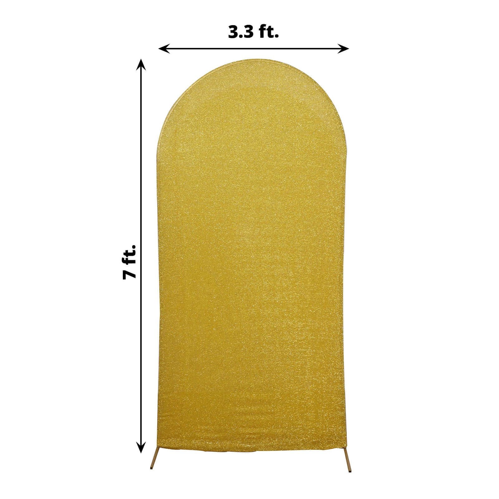 7ft Gold Shimmer Tinsel Spandex Backdrop Cover for Wedding Arch - Exclusive Deal