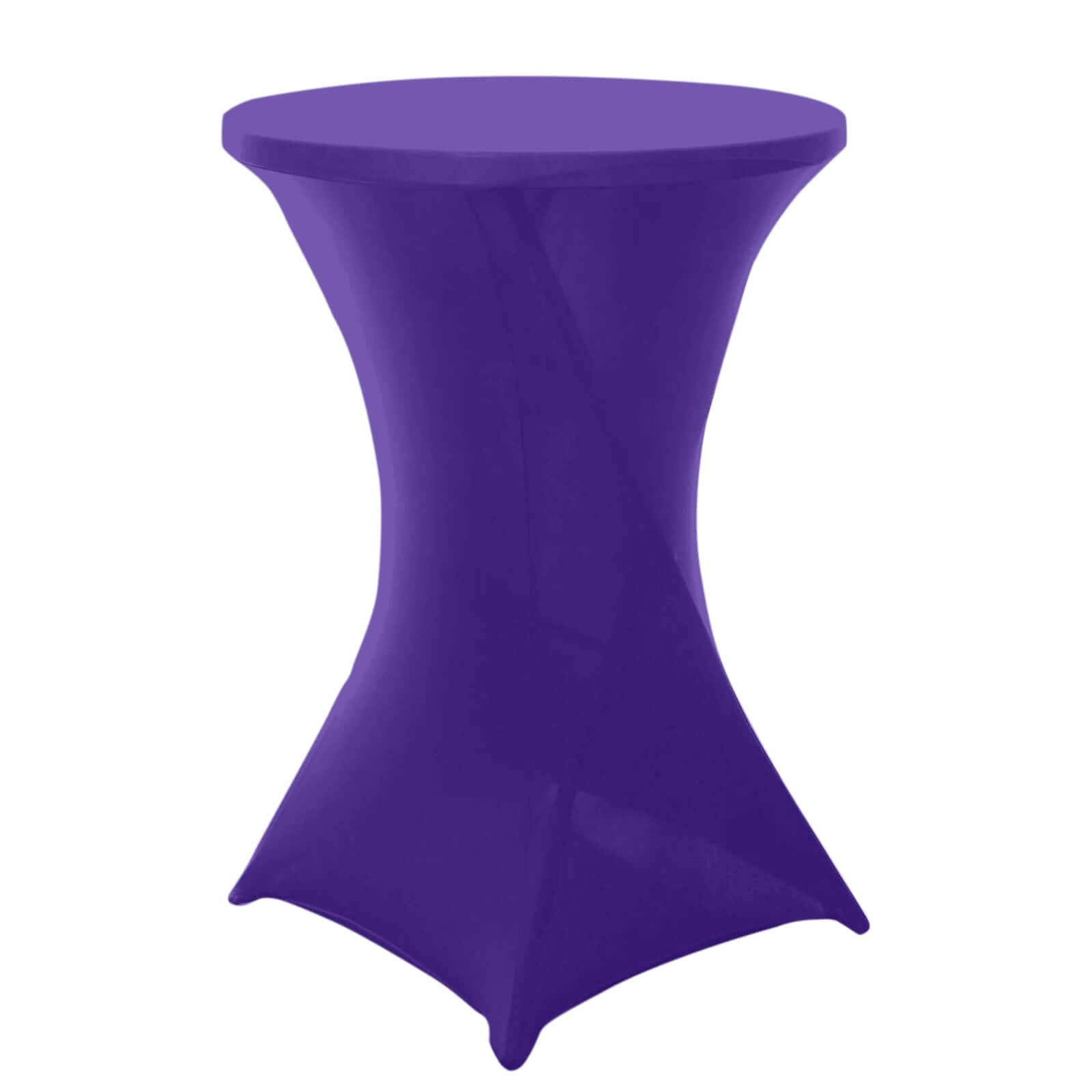 Purple Spandex Stretch Fitted Cocktail Table Cover for 24 - 32' Dia. Tables - Easy to Maintain