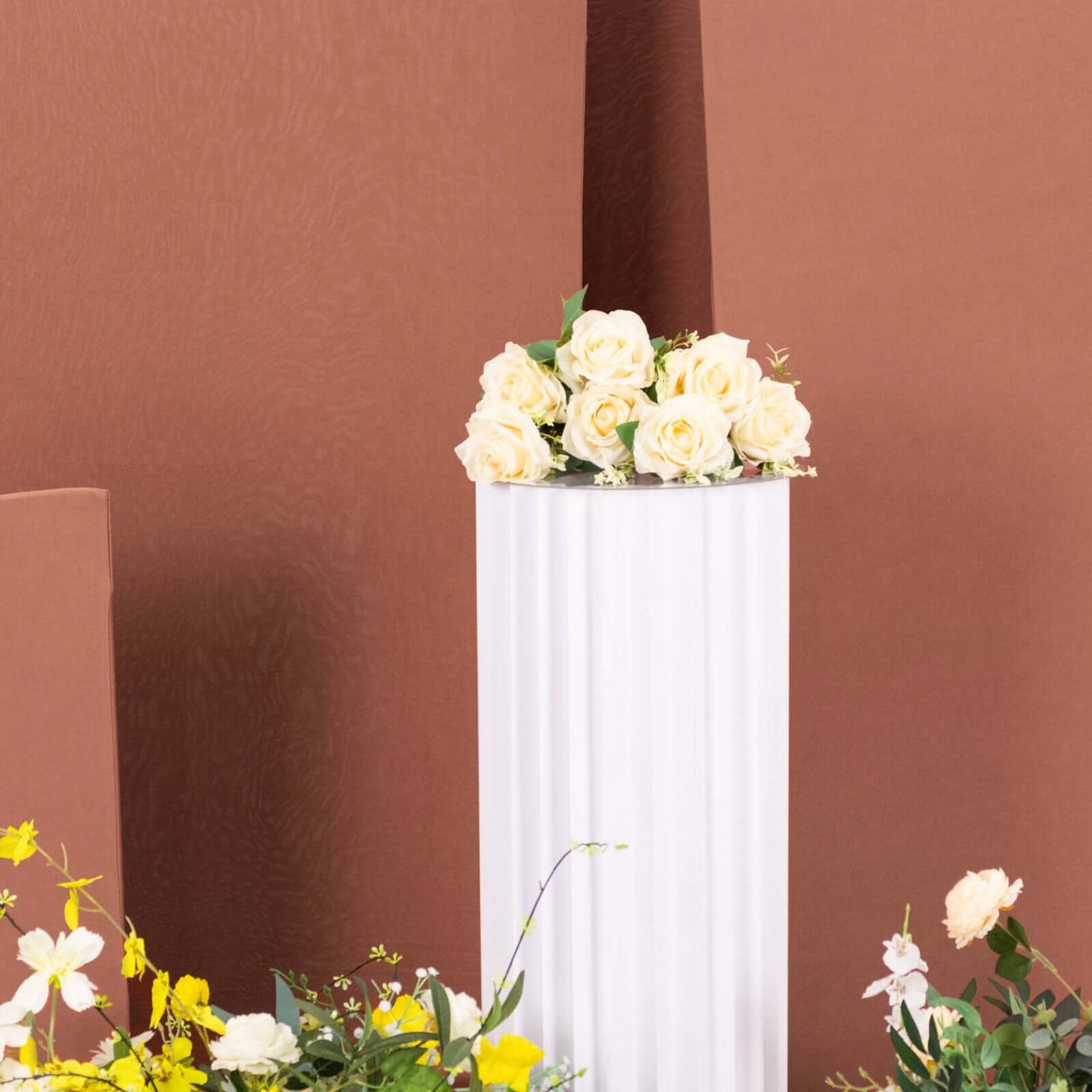 4-Piece Custom Fitted Matte Terracotta (Rust) Spandex Half Moon Wedding Arch Backdrop Covers - 2.5ft to 7ft