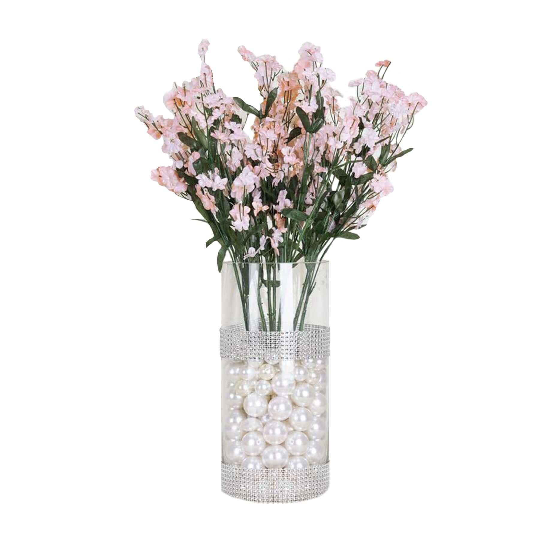 12 Stems Blush-colored High-quality Artificial Silk Baby's Breath Flower Bushes Spray