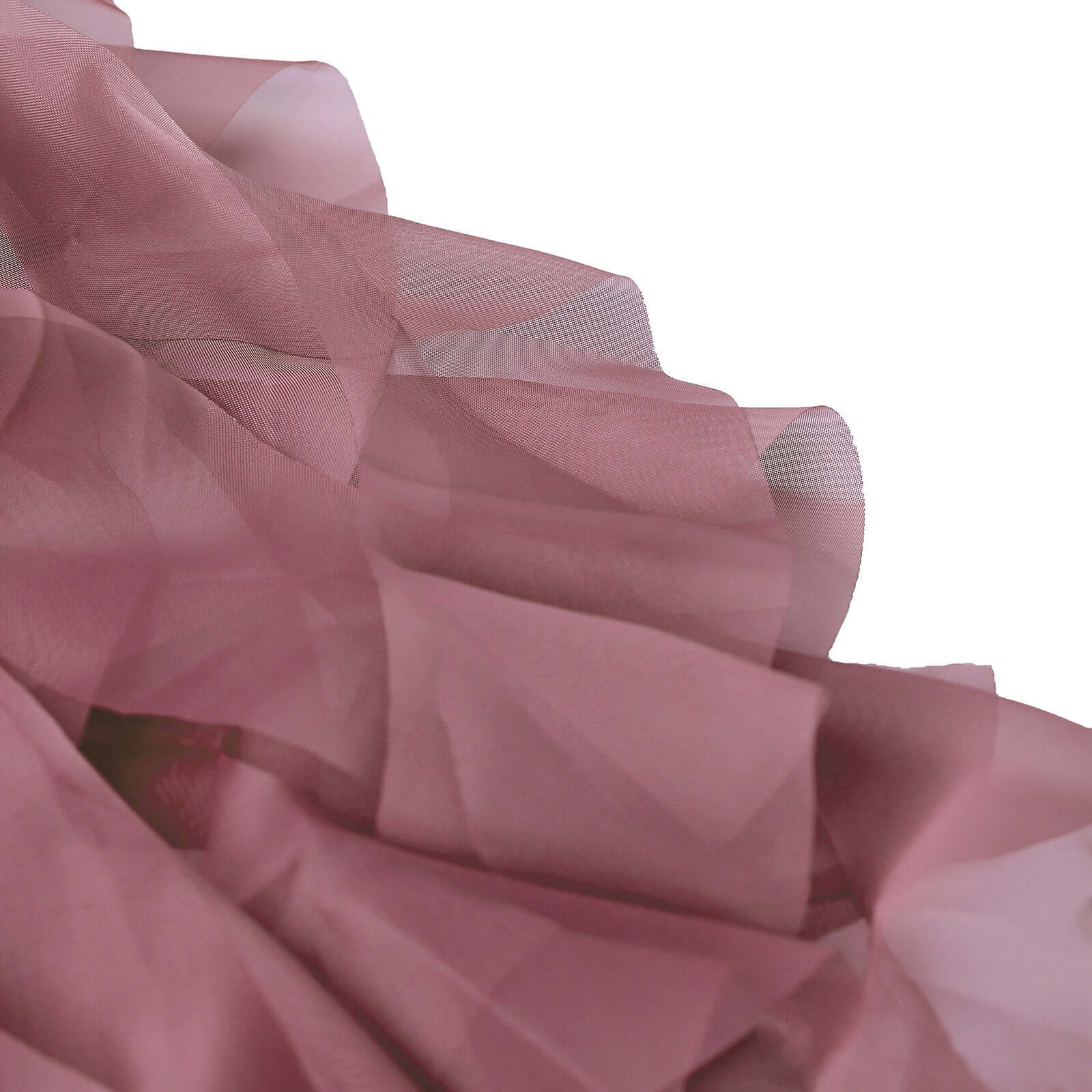 Stylish Mauve Cinnamon Rose Chiffon Chair Sashes Set with Willow Ruffles Design
