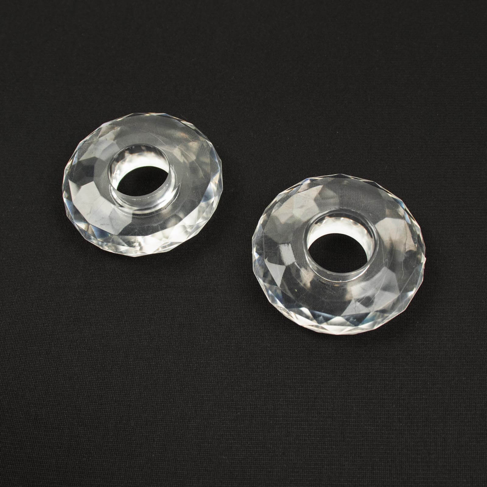 2-Pack Clear Reversible Plastic Trumpet Flower Vases with Crystal Embellishments - Ideal for Events!
