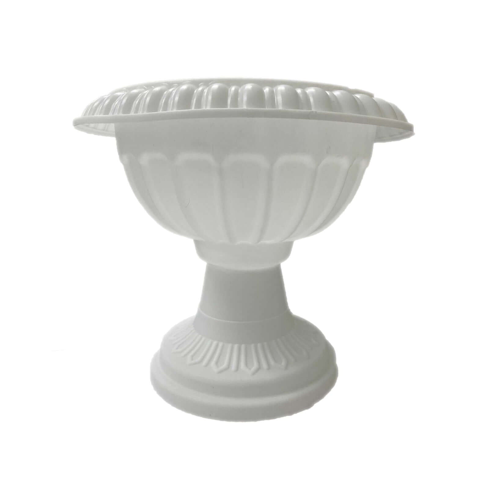 4-Pack All-Weather PVC Roman-Inspired Pedestal Column Flower Plant Stands - Off White