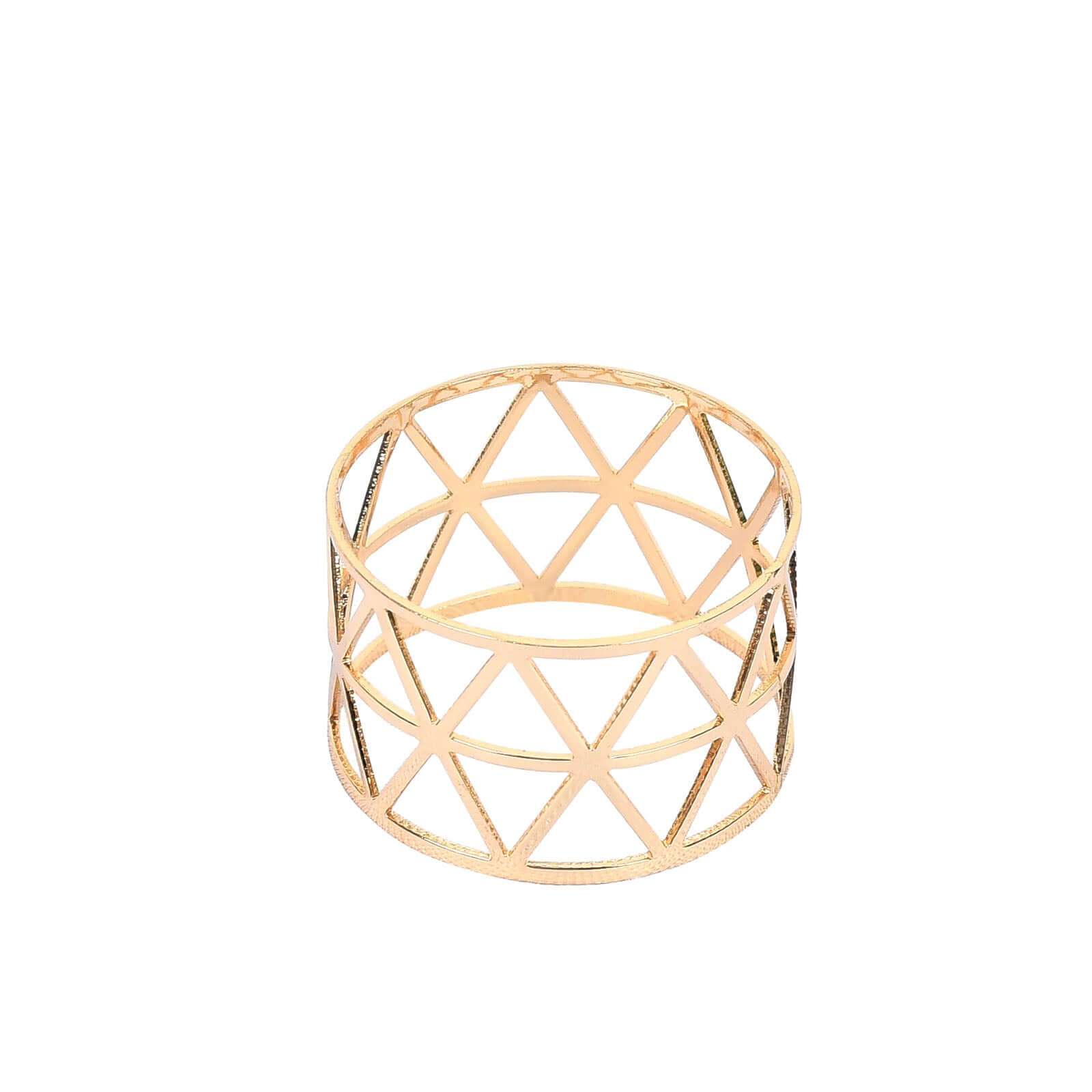 5-Piece Set of Stunning Metallic Gold Geometric Paper Napkin Rings