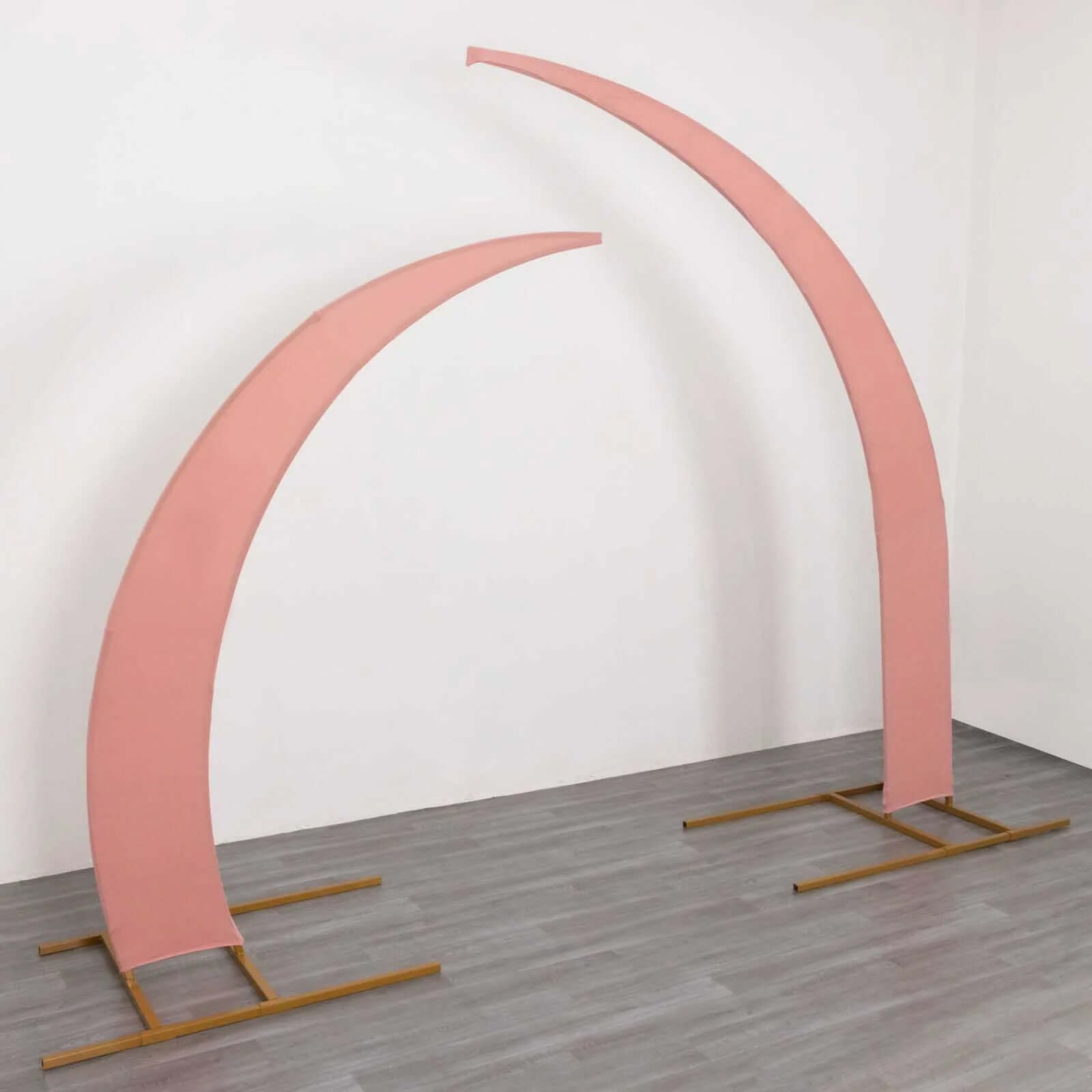 Custom-Fit Set of 2 Dusty Rose Spandex Covers for 6.5ft and 8ft Wedding Arch Stands