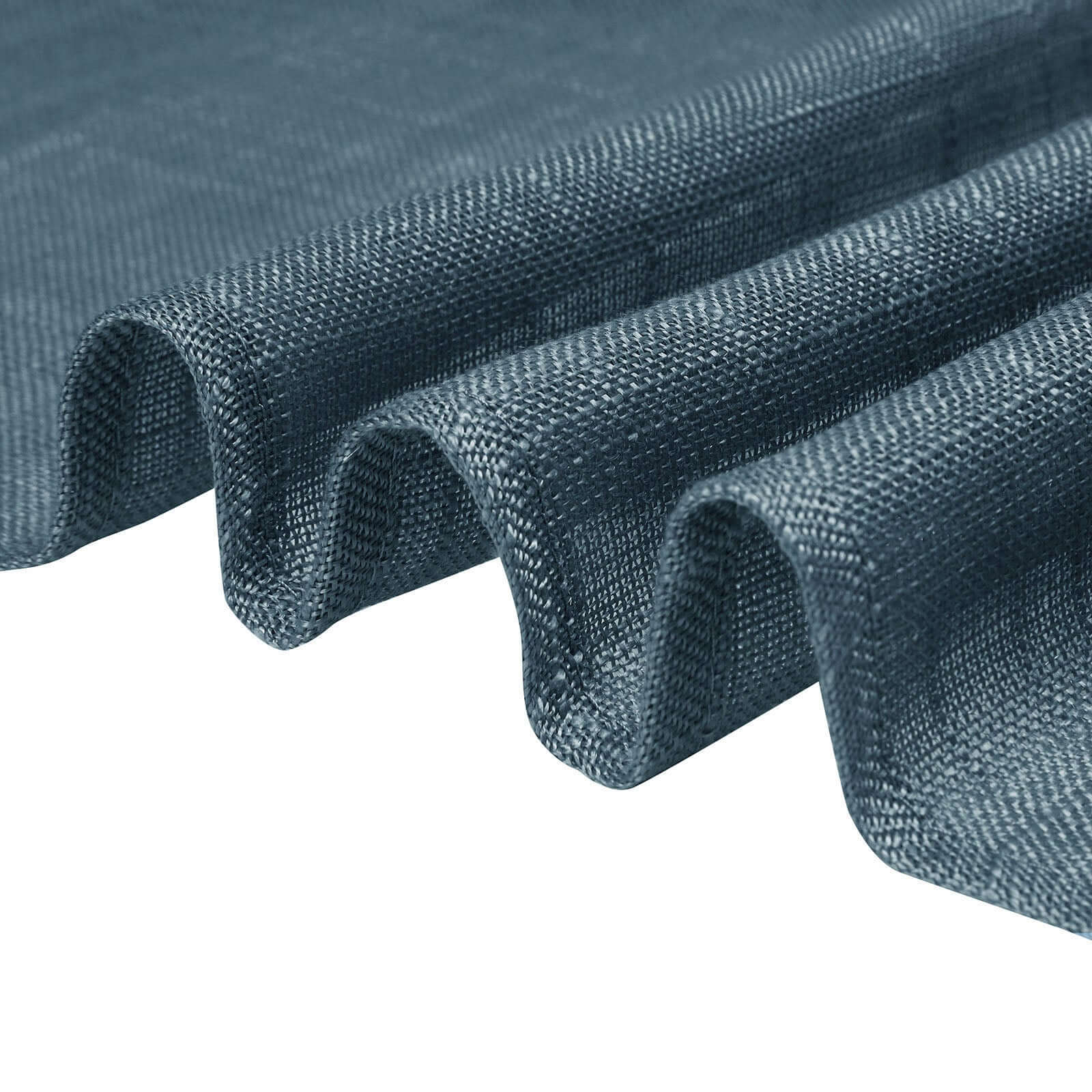 Premium Blue Faux Linen 120' Round Wrinkle-Resistant Tablecloth