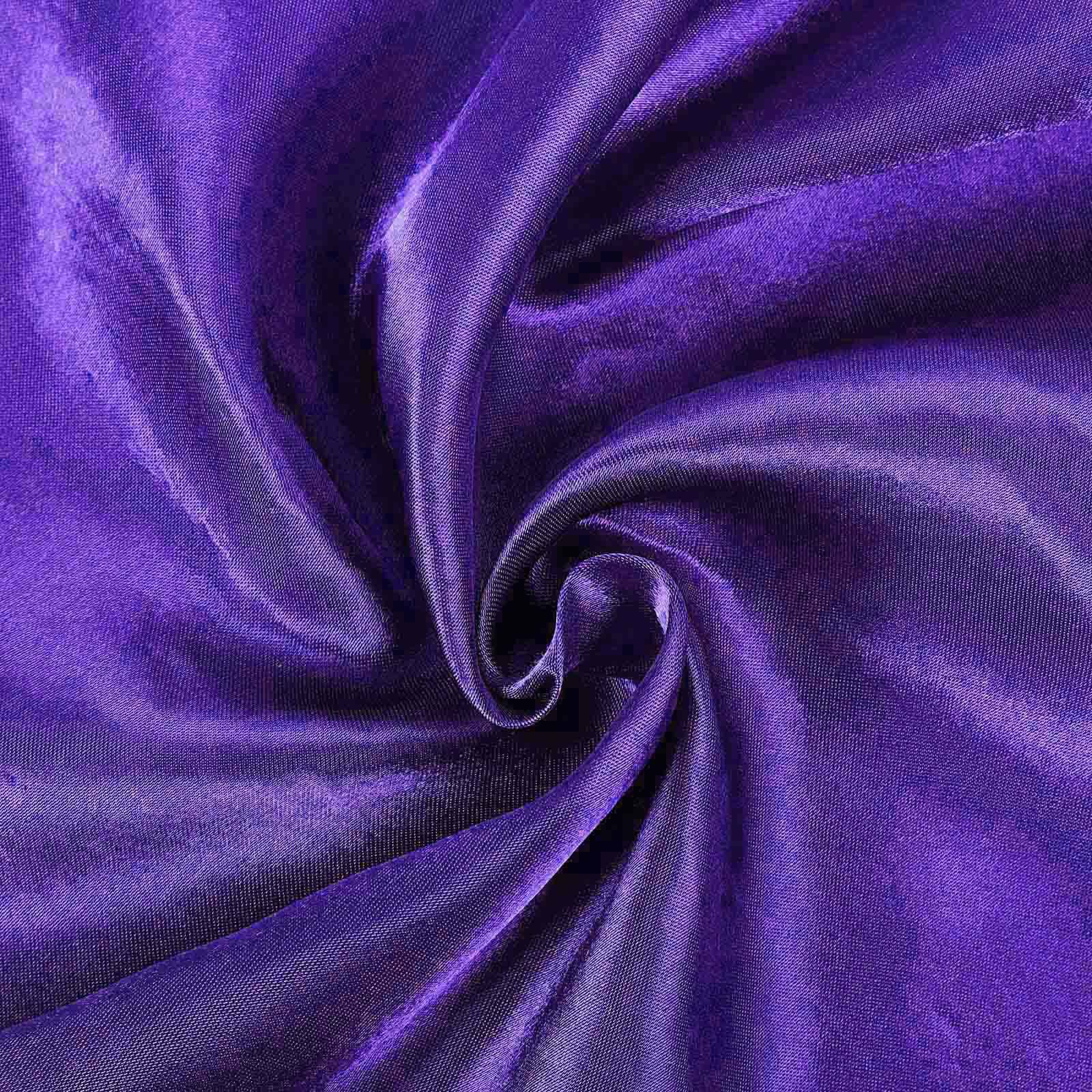 Luxurious Purple 108-Inch Round Satin Tablecloth - Smooth and Shiny