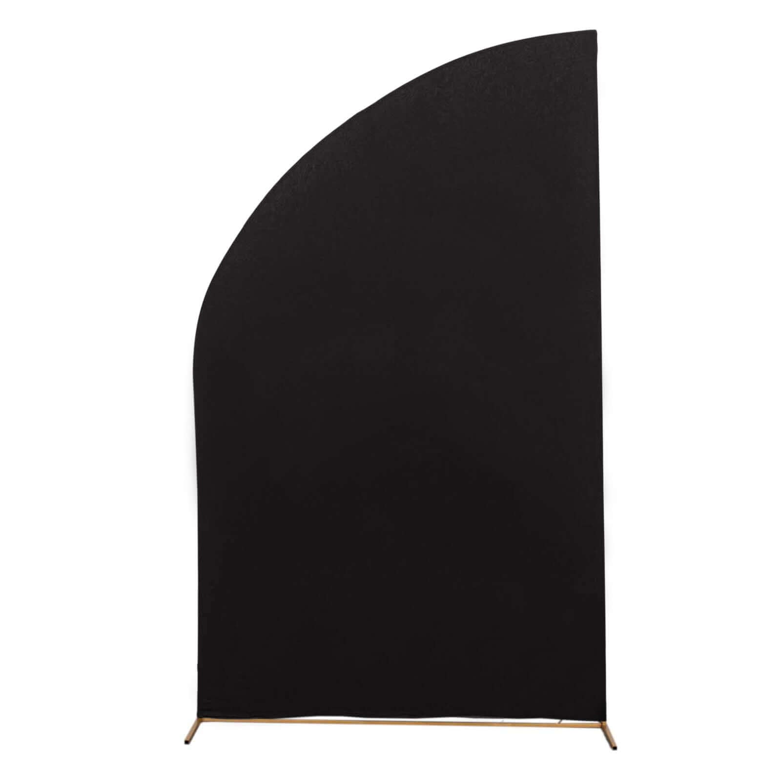 Exclusive 8ft Black Spandex Fitted Cover for Half Moon Wedding Arch Backdrop Stand