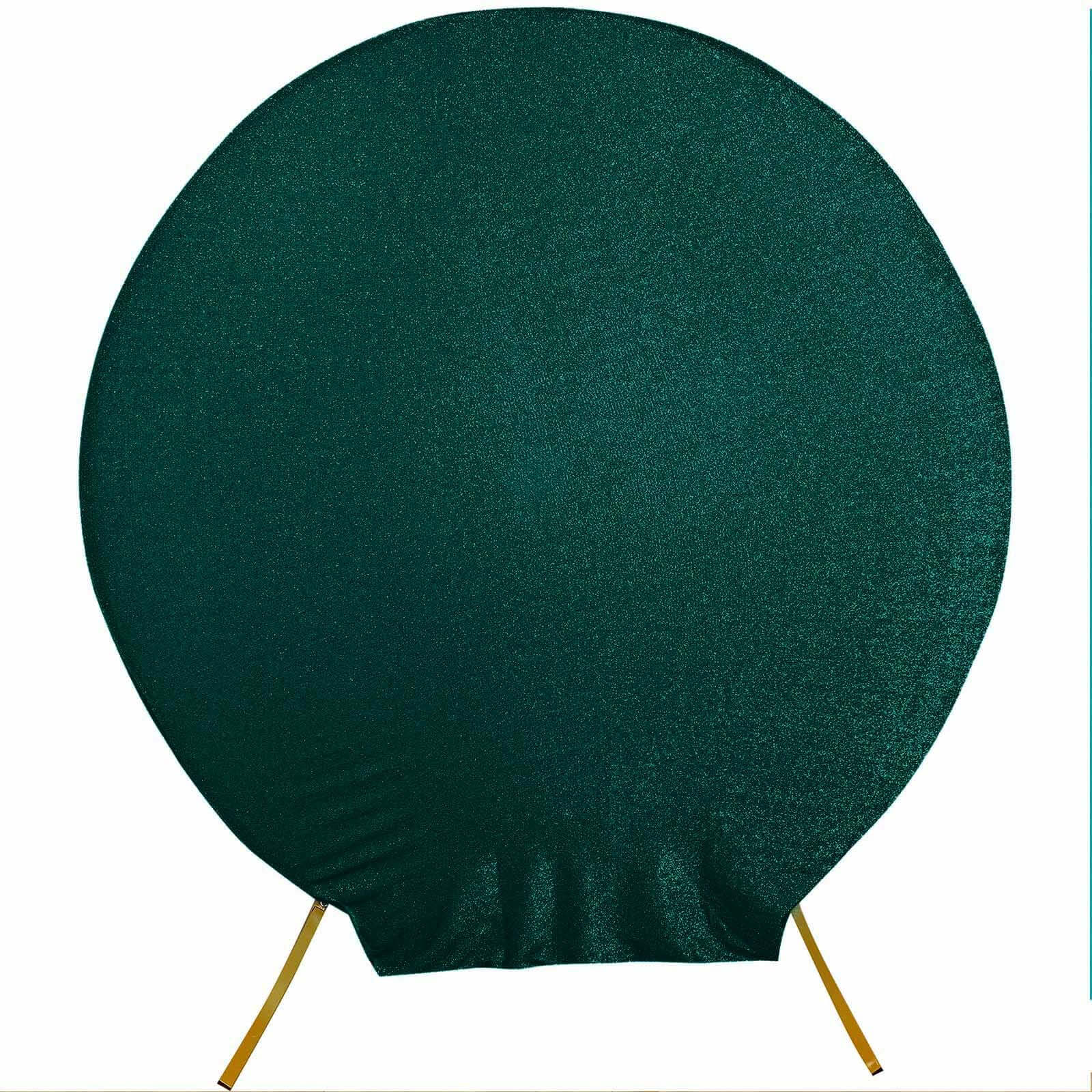 Hot Deal! 7.5ft Hunter Emerald Green Metallic Shimmer Tinsel Spandex Double-Sided Wedding Arch Backdrop